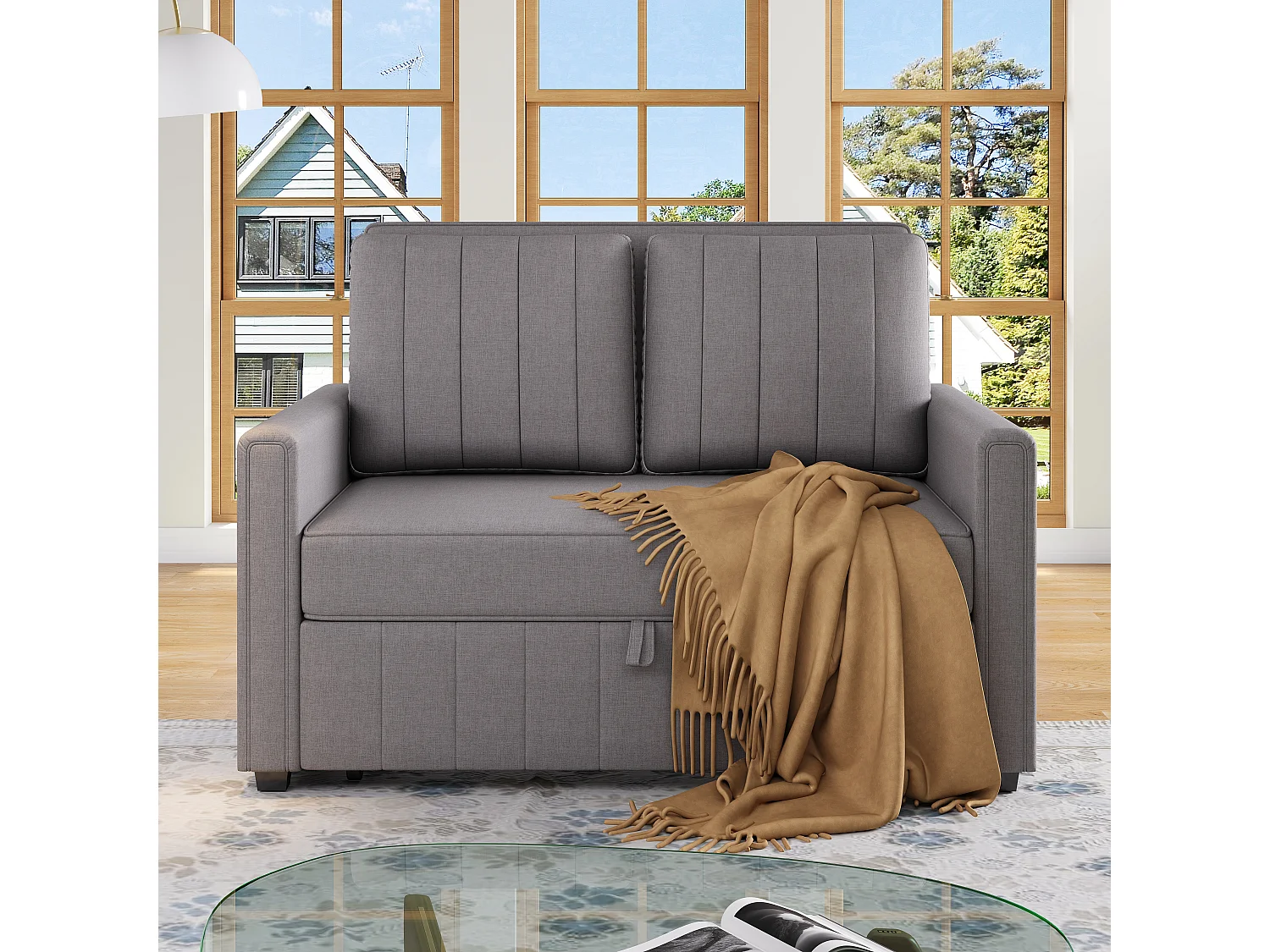 Divano letto multifunzionale 180x127 cm con schienale regolabile, ideale per piccoli spazi, pratico e confortevole, perfetto per camere da letto e case di studenti