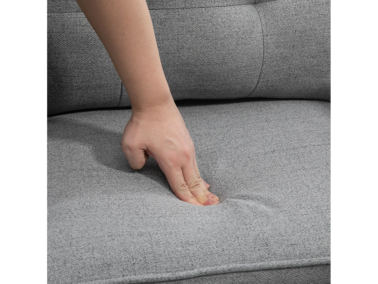 Poltrona in tessuto di lino, poltrona con cuscino, struttura in acciaio, fino a 120 kg, design elegante e confortevole