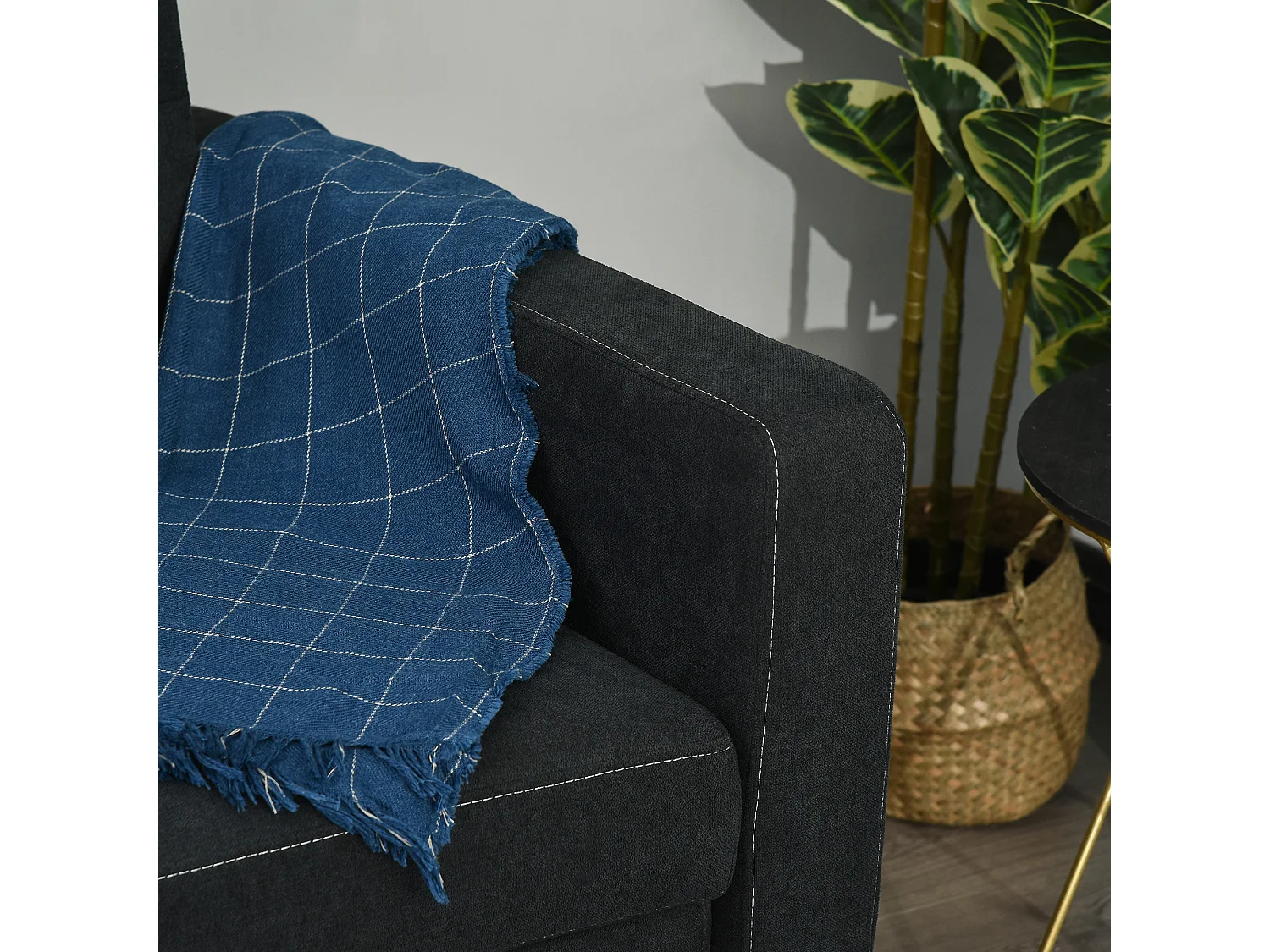 Divano letto trasformabile a 2 posti con schienale reclinabile in 3 posizioni, tessuto nero, 148x82x89 cm, compatto e pratico per il soggiorno