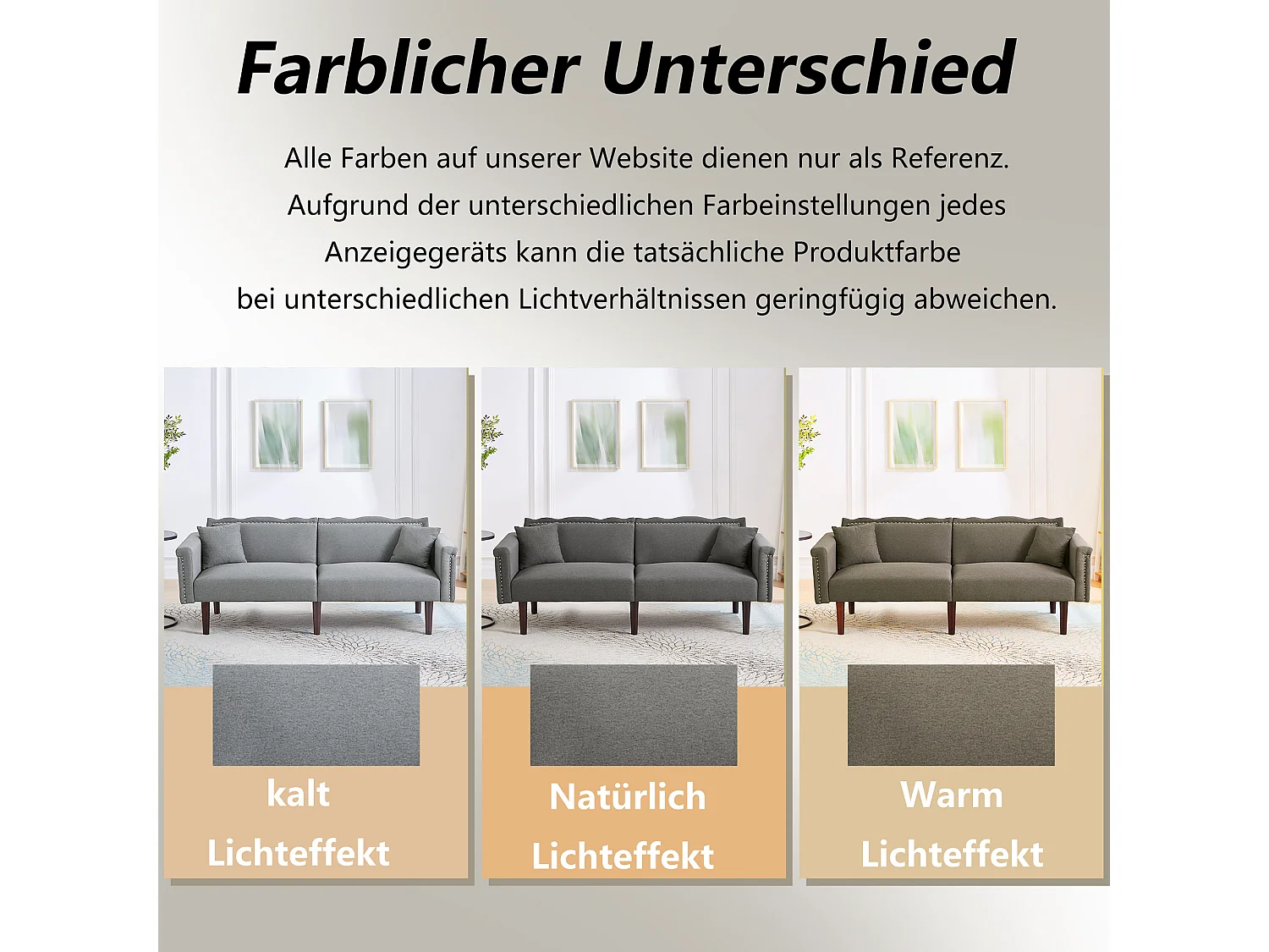 Divano letto a 2 posti con schienale regolabile, tessuto in cotone e lino, schiuma ad alta densità, gambe in legno, design elegante e moderno