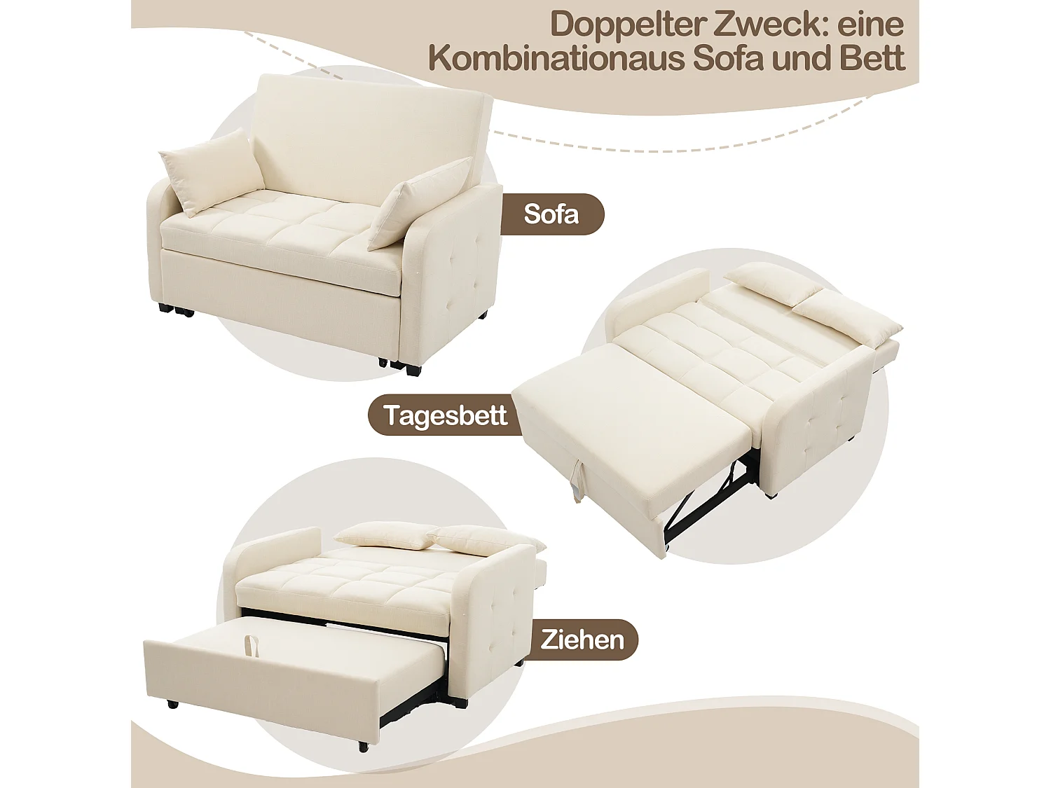 Divano letto pieghevole multifunzionale, schienale regolabile, 180x127 cm, ideale per piccole camere da letto e studenti, comodo e pratico