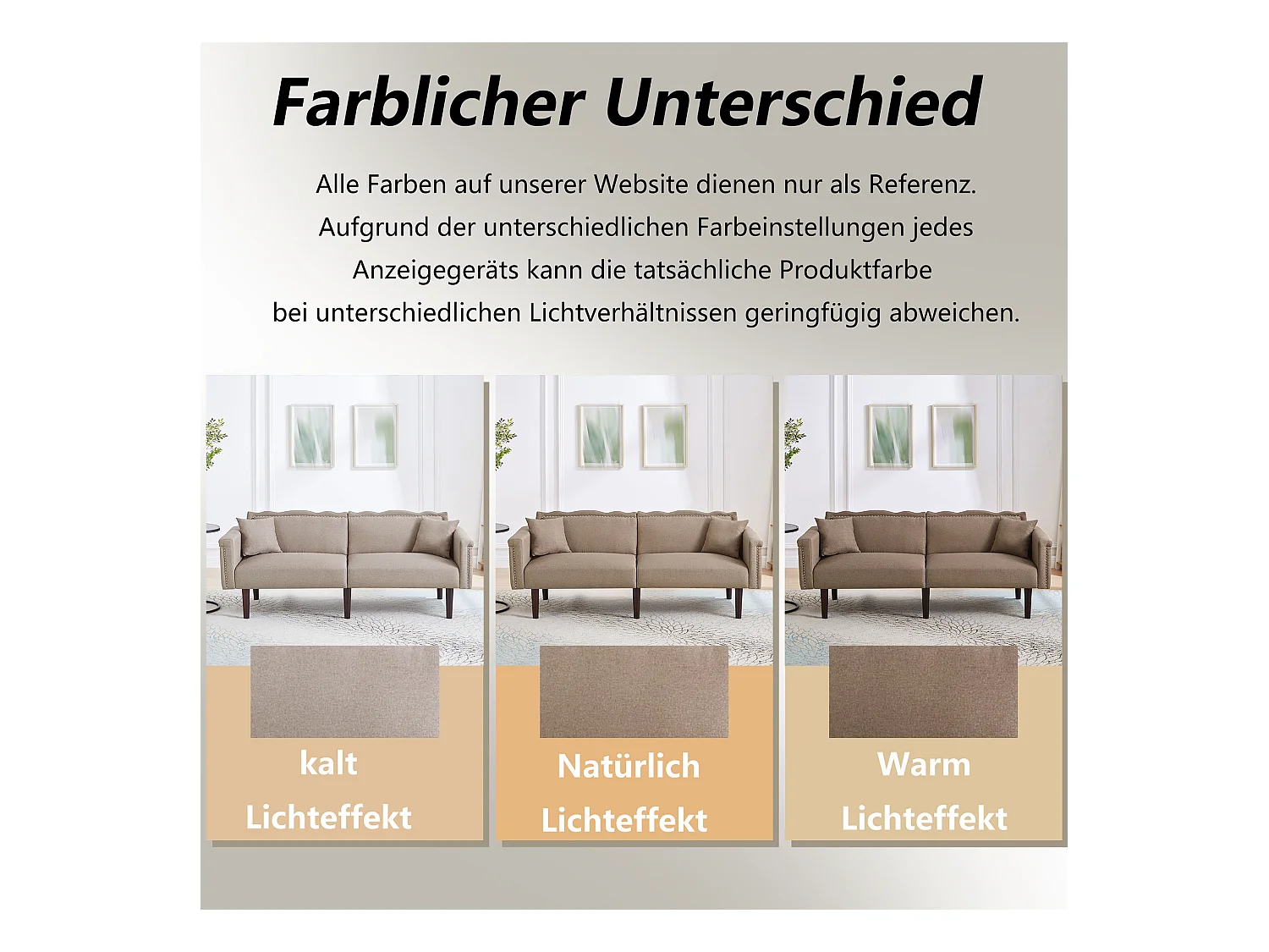 Divano letto a 2 posti, tessuto in cotone e lino, schiuma ad alta densità, schienale regolabile, gambe in legno, design elegante con cuscini inclusi