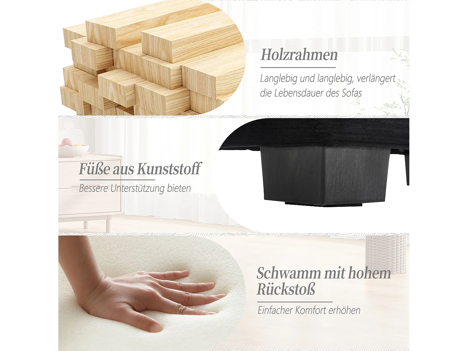 Divano trasformabile a 2 posti in velluto nero, ultra profondo, cuscini inclusi, design moderno e robusta struttura in legno