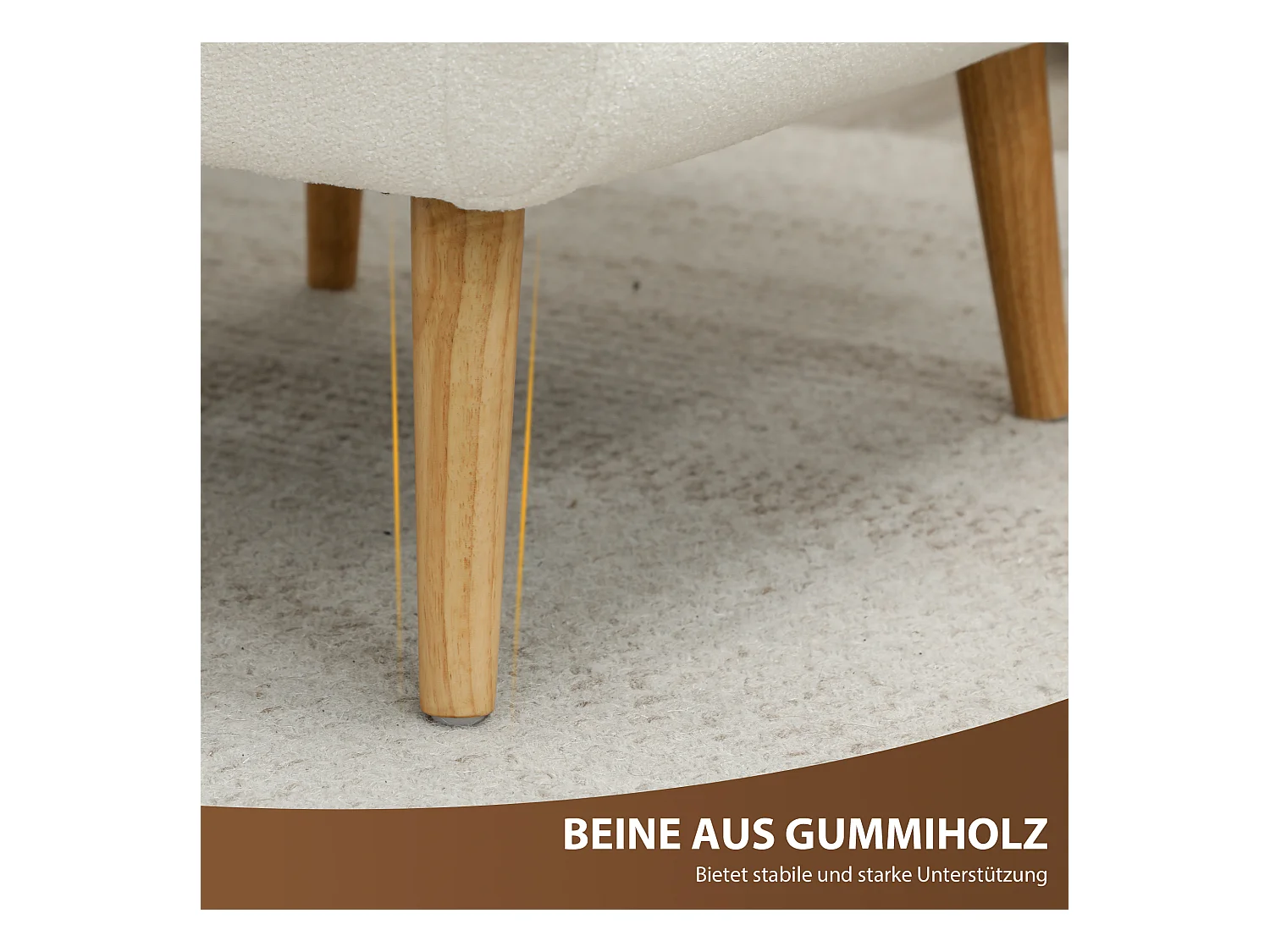 Poltrona relax in pile, stile cuscino, schienale imbottito, gambe in legno, poltrona relax per camera da letto/soggiorno, portata massima 135 kg, colore bianco.