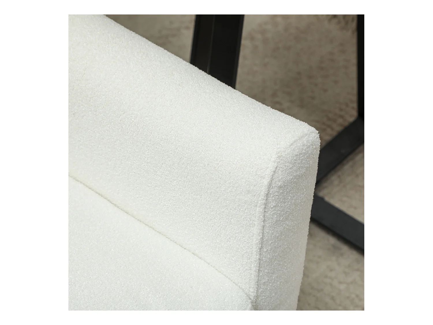 Poltrona relax in pile, stile cuscino, schienale imbottito, gambe in legno, poltrona relax per camera da letto/soggiorno, portata massima 135 kg, colore bianco.