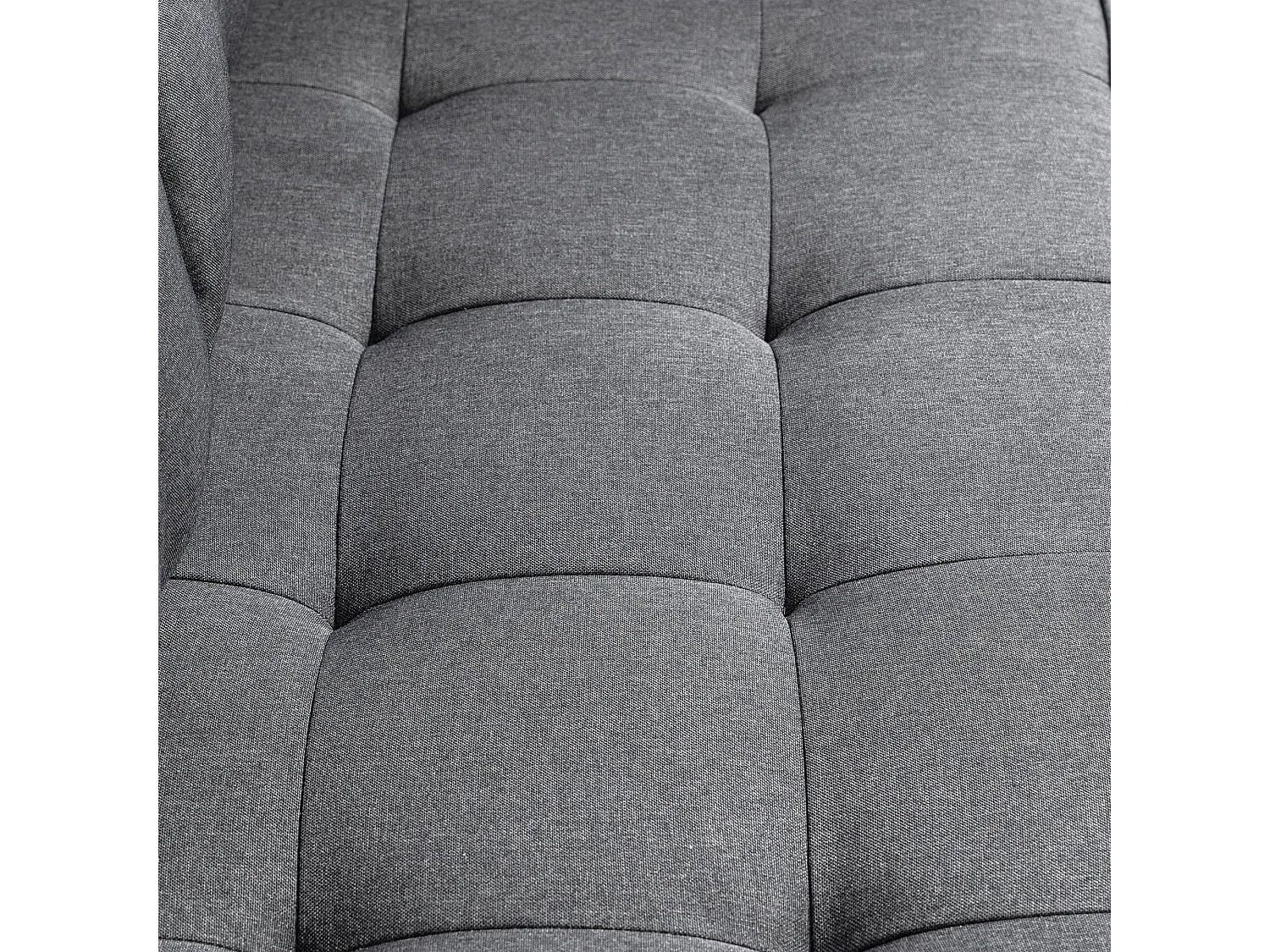 Divano letto a 2 posti con funzione letto, design minimalista in lino, legno di caucciù, grigio, 147,5x75x85 cm