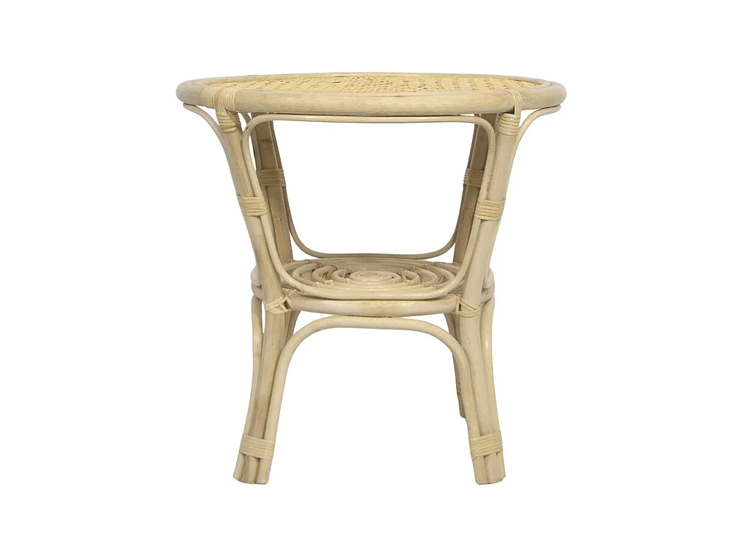 Table ronde Bahama en bois de bambou et osier tressé cm 60 x 60