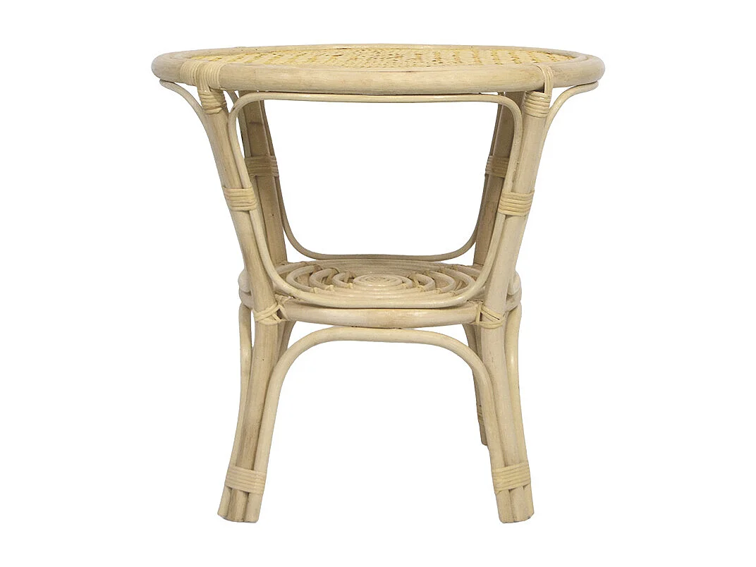 Table ronde Bahama en bois de bambou et osier tressé cm 60 x 60