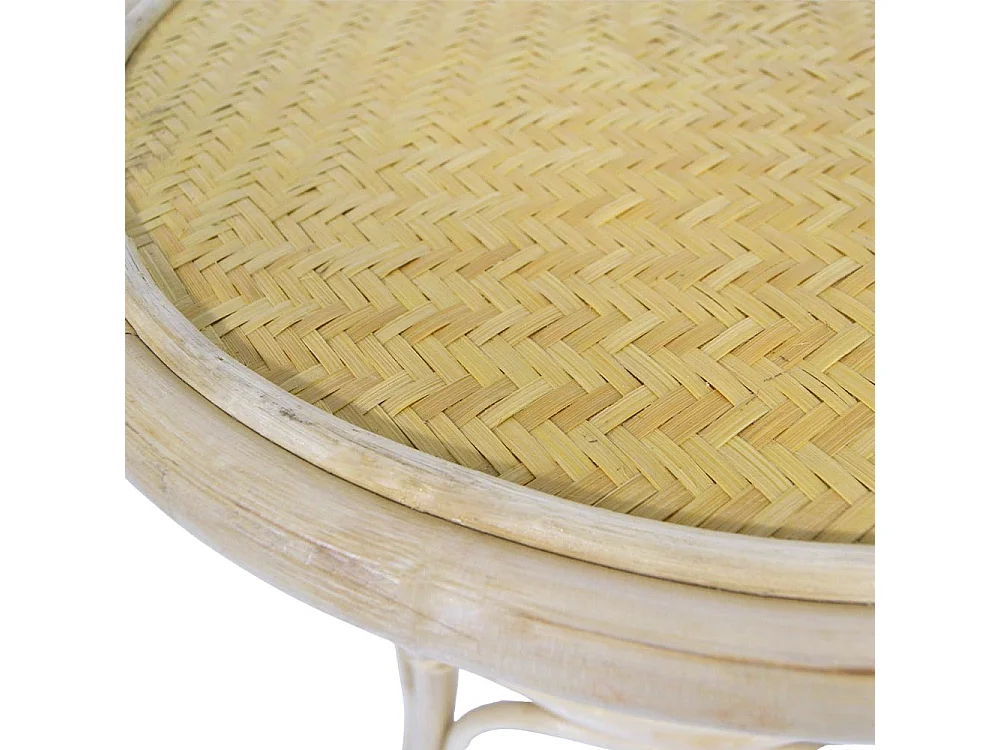 Table ronde Bahama en bois de bambou et osier tressé cm 60 x 60