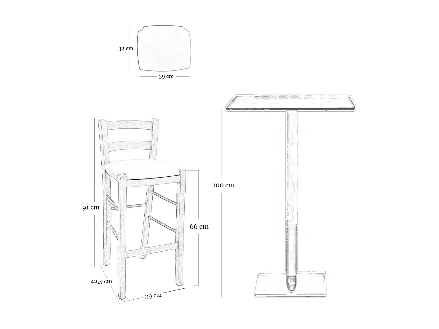 Tabouret en bois de noyer clair avec dossier h 66cm et assise en simili cuir gris tourterelle