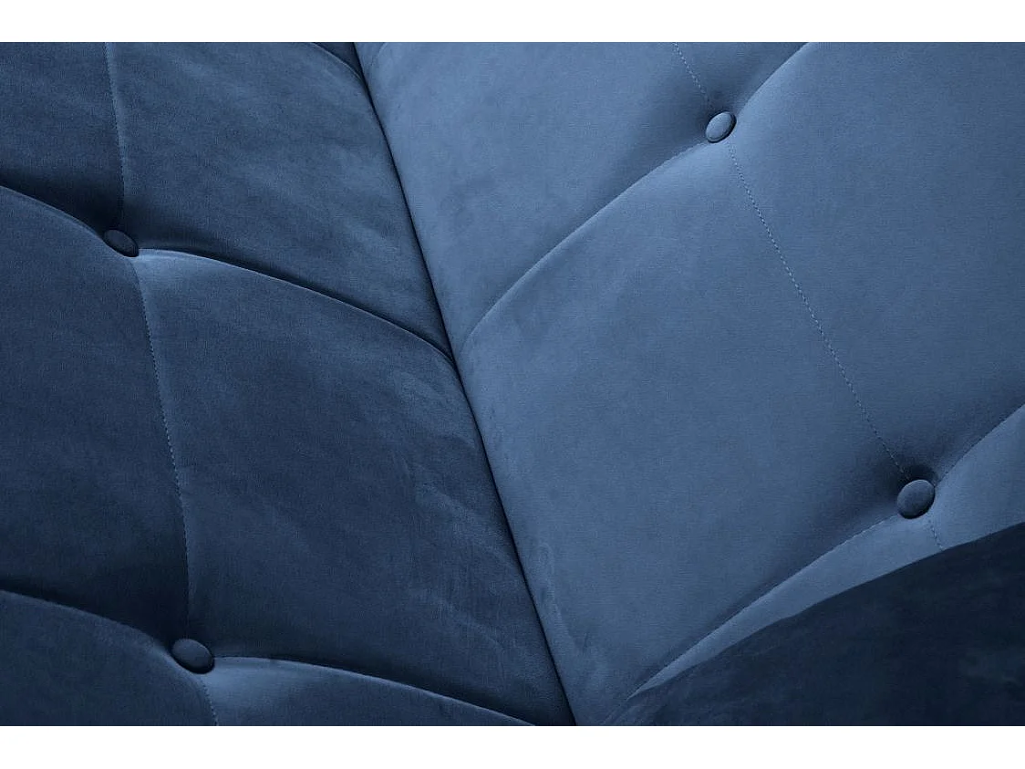 Sofa Luna Schlafsofa im skandinavisches Stil, Couch mit Schlaffunktion und Bettkasten, Polstersofa für Wohnzimmer 213 cm, dunkelblau