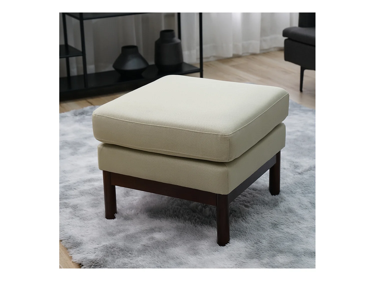 Tabouret SVITA HOLLY, banc, repose-pieds, coiffeuse, chaise, blanc/marron