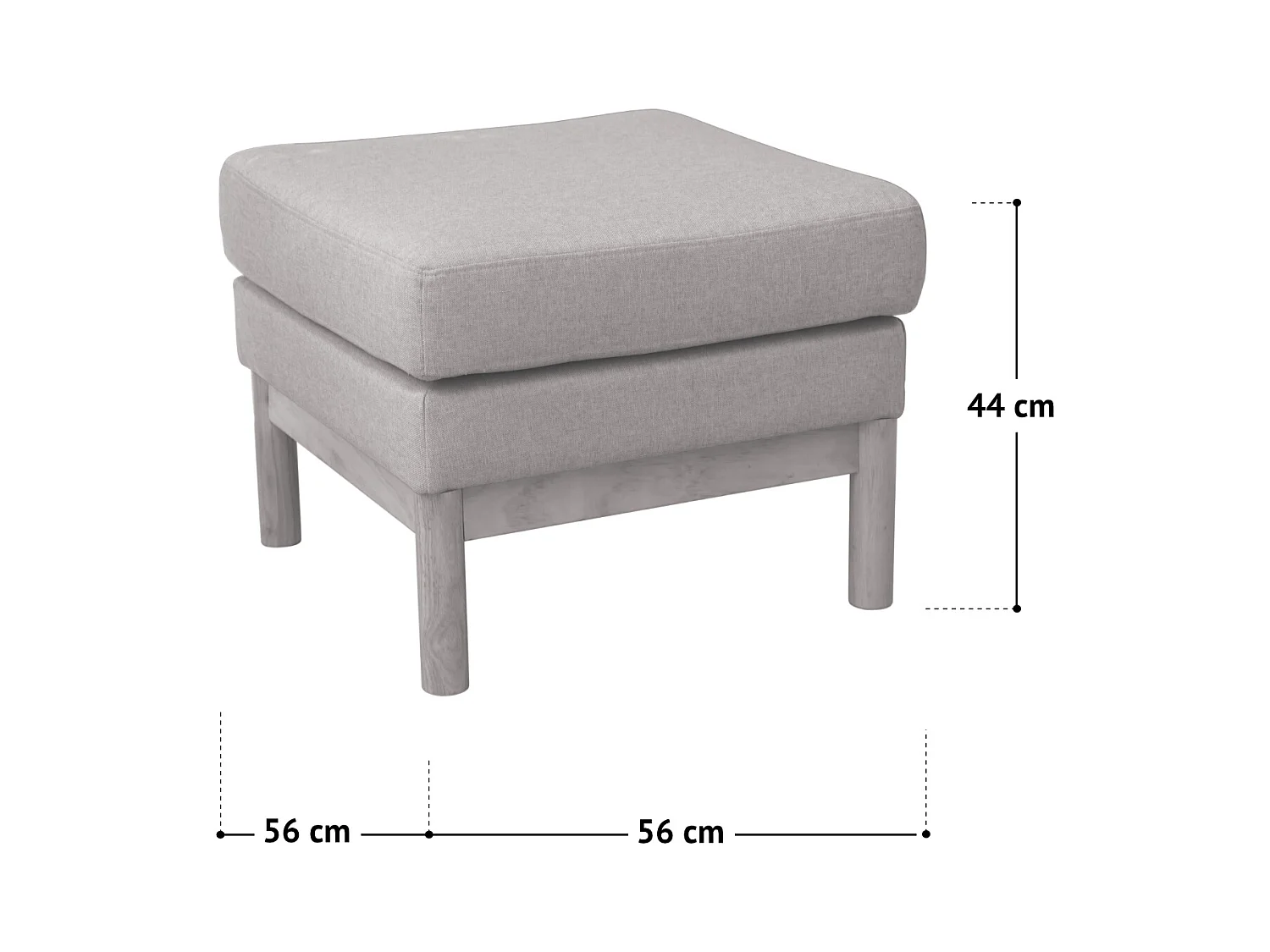 Tabouret SVITA HOLLY, banc, repose-pieds, coiffeuse, chaise, blanc/marron