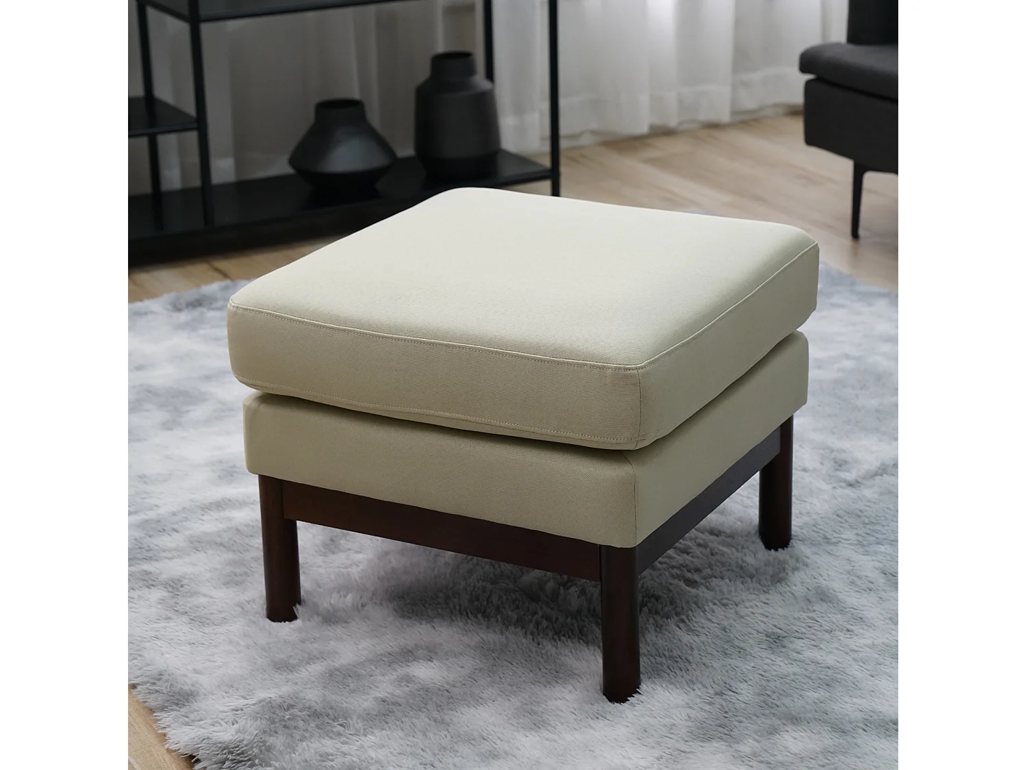 HOCKER HOLLY Weiß/Braun