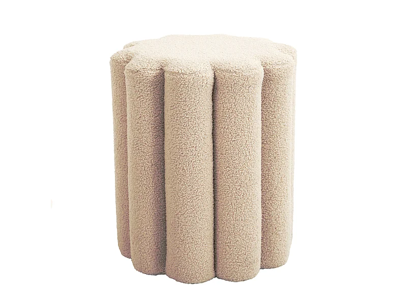 SVITA DAHLIA Tabouret Pouf Teddyboucle moderne Beige