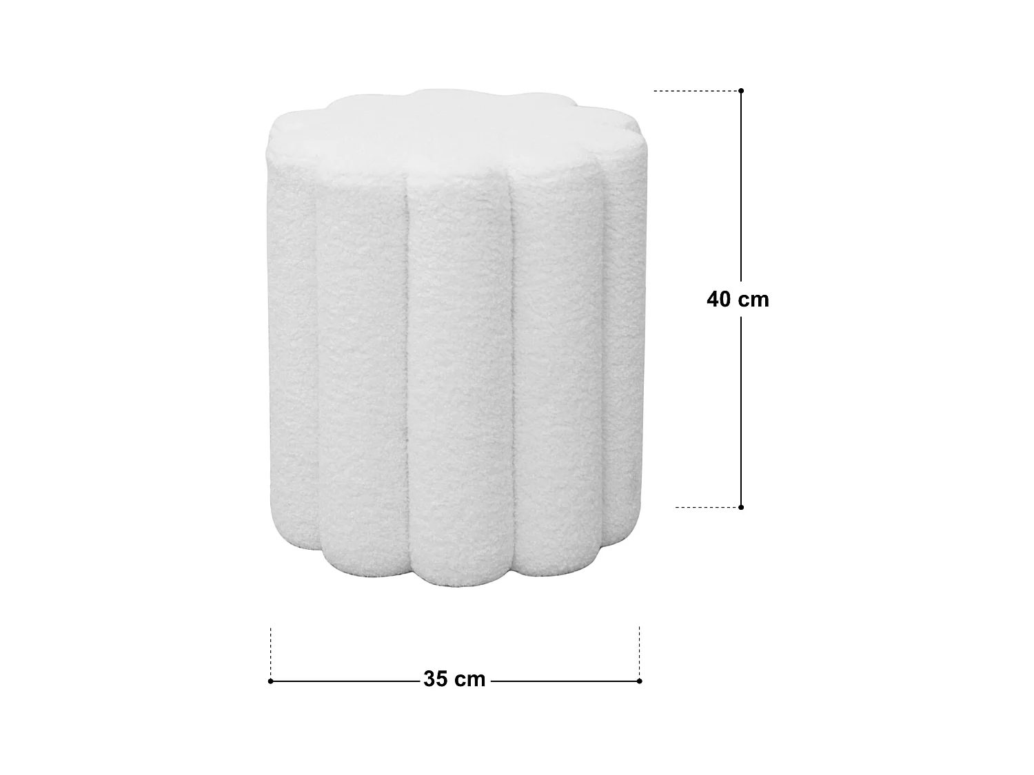 SVITA DAHLIA Tabouret Pouf Teddyboucle moderne Beige