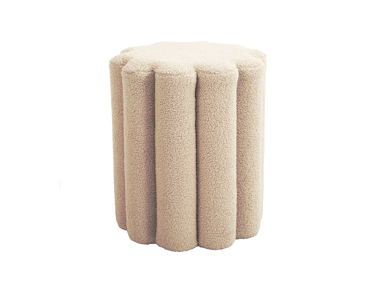 SVITA DAHLIA Tabouret Pouf Teddyboucle moderne Beige