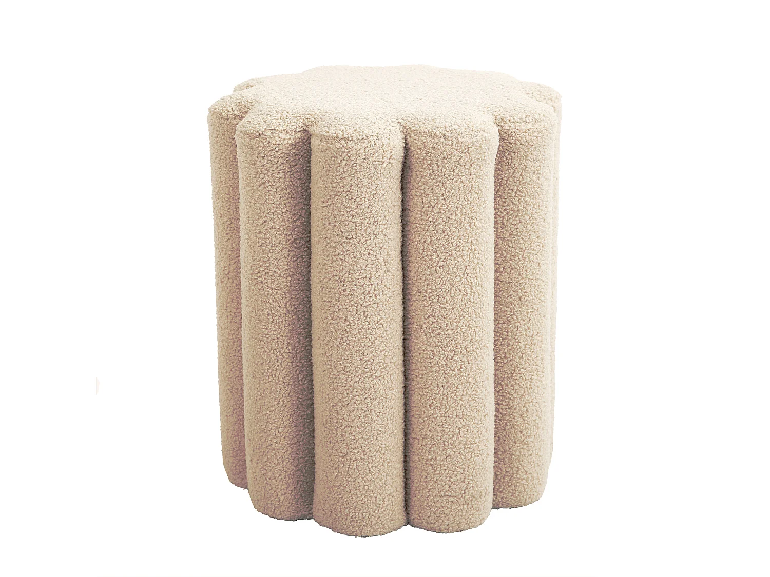 SVITA DAHLIA Tabouret Pouf Teddyboucle moderne Beige