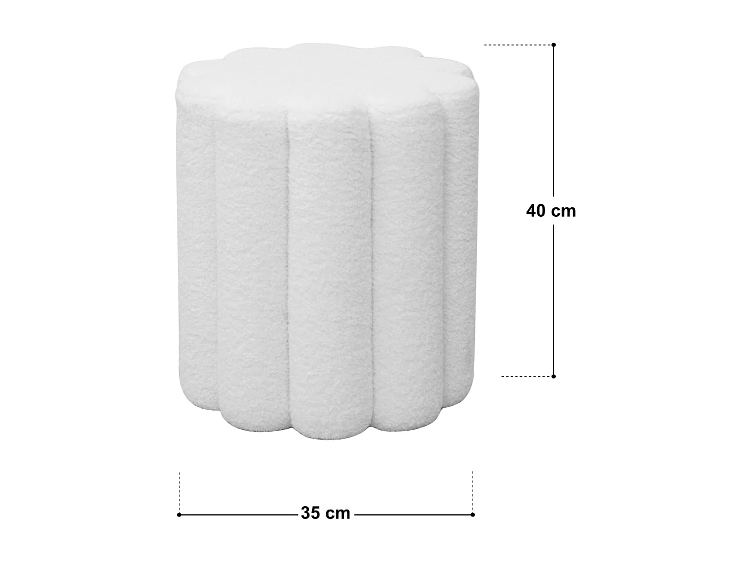 SVITA DAHLIA Tabouret Pouf Teddyboucle moderne Beige