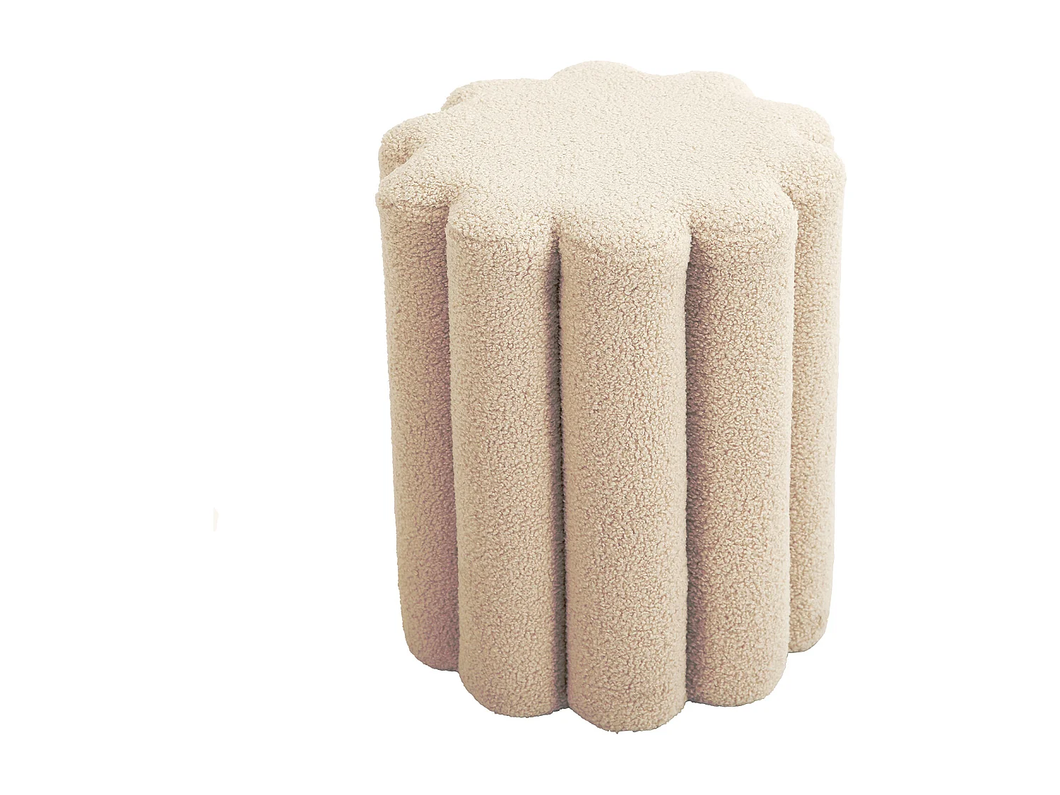 SVITA DAHLIA Tabouret Pouf Teddyboucle moderne Beige