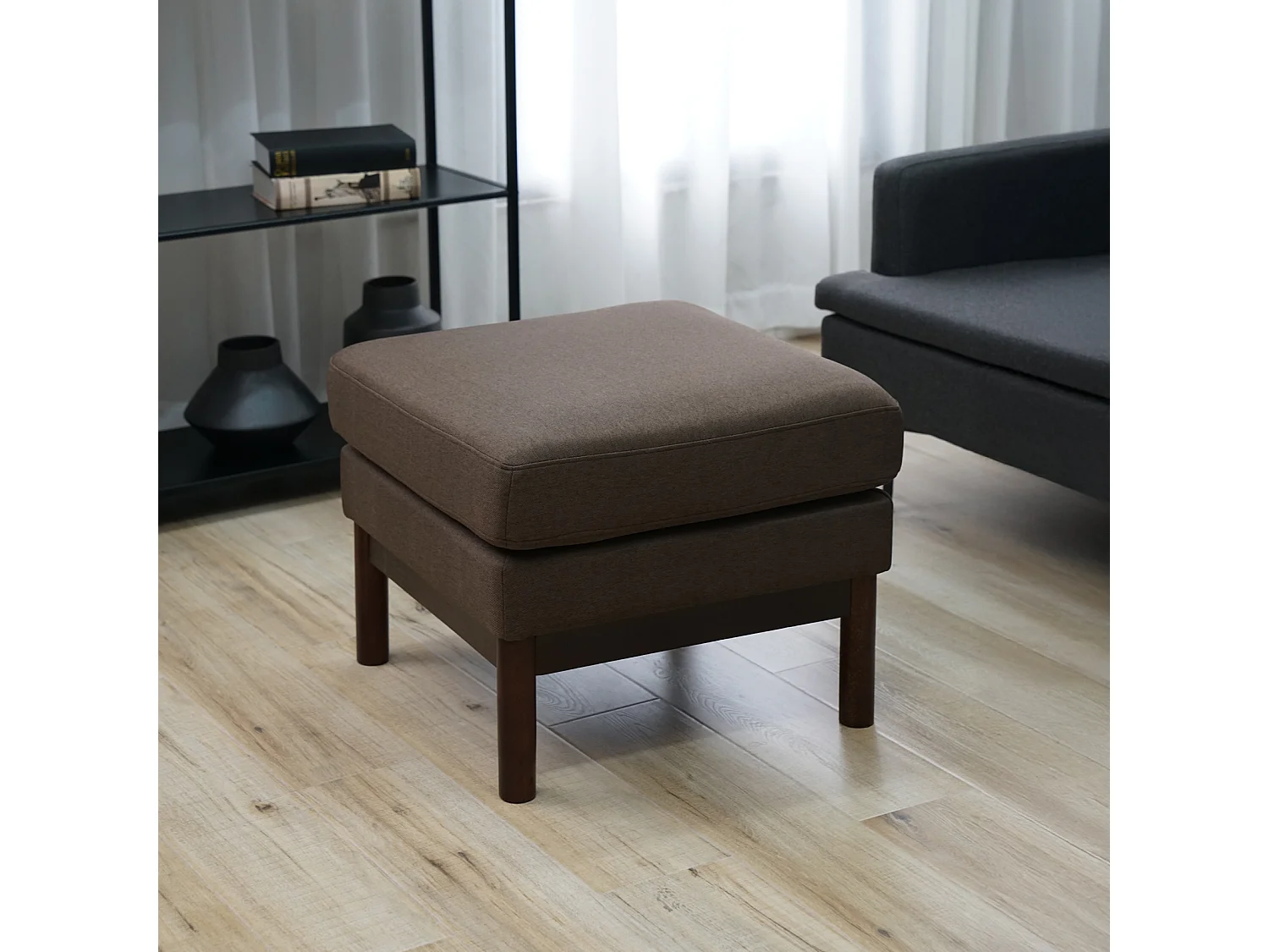 Tabouret SVITA HOLLY, banc, repose-pieds, coiffeuse, chaise, marron/marron