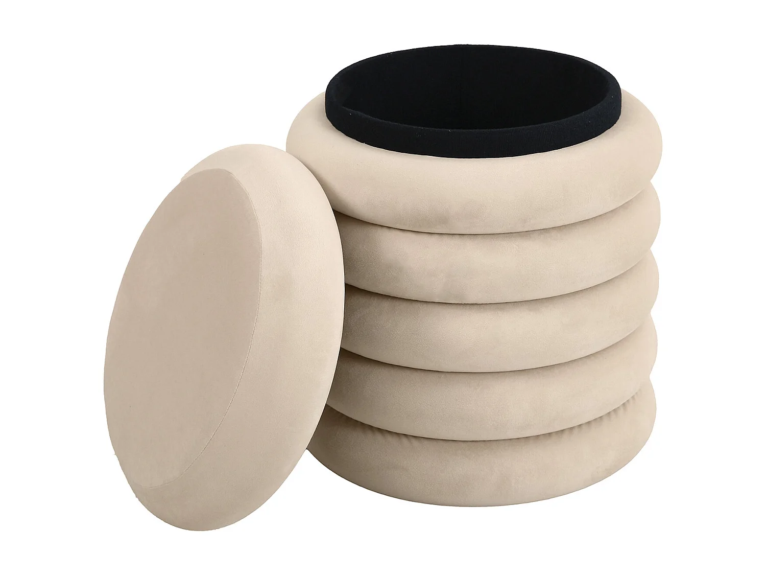 HOCKER BLOSSOM XS mit Stauraum Beige