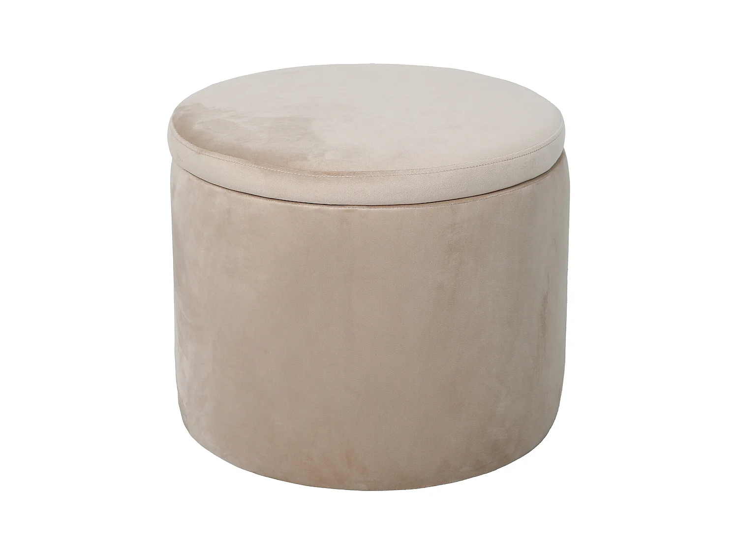 SVITA AMBER Coffre de rangement avec couvercle Tabouret avec espace de rangement Siège Tabouret velours beige
