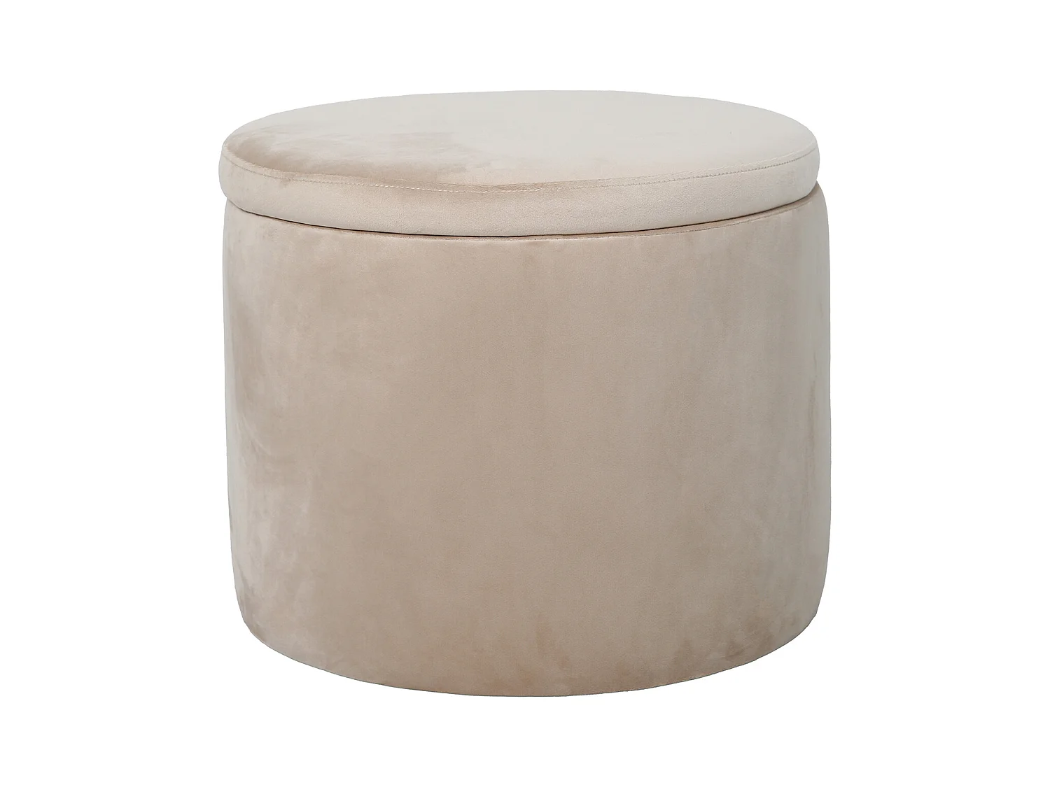 SVITA AMBER Coffre de rangement avec couvercle Tabouret avec espace de rangement Siège Tabouret velours beige