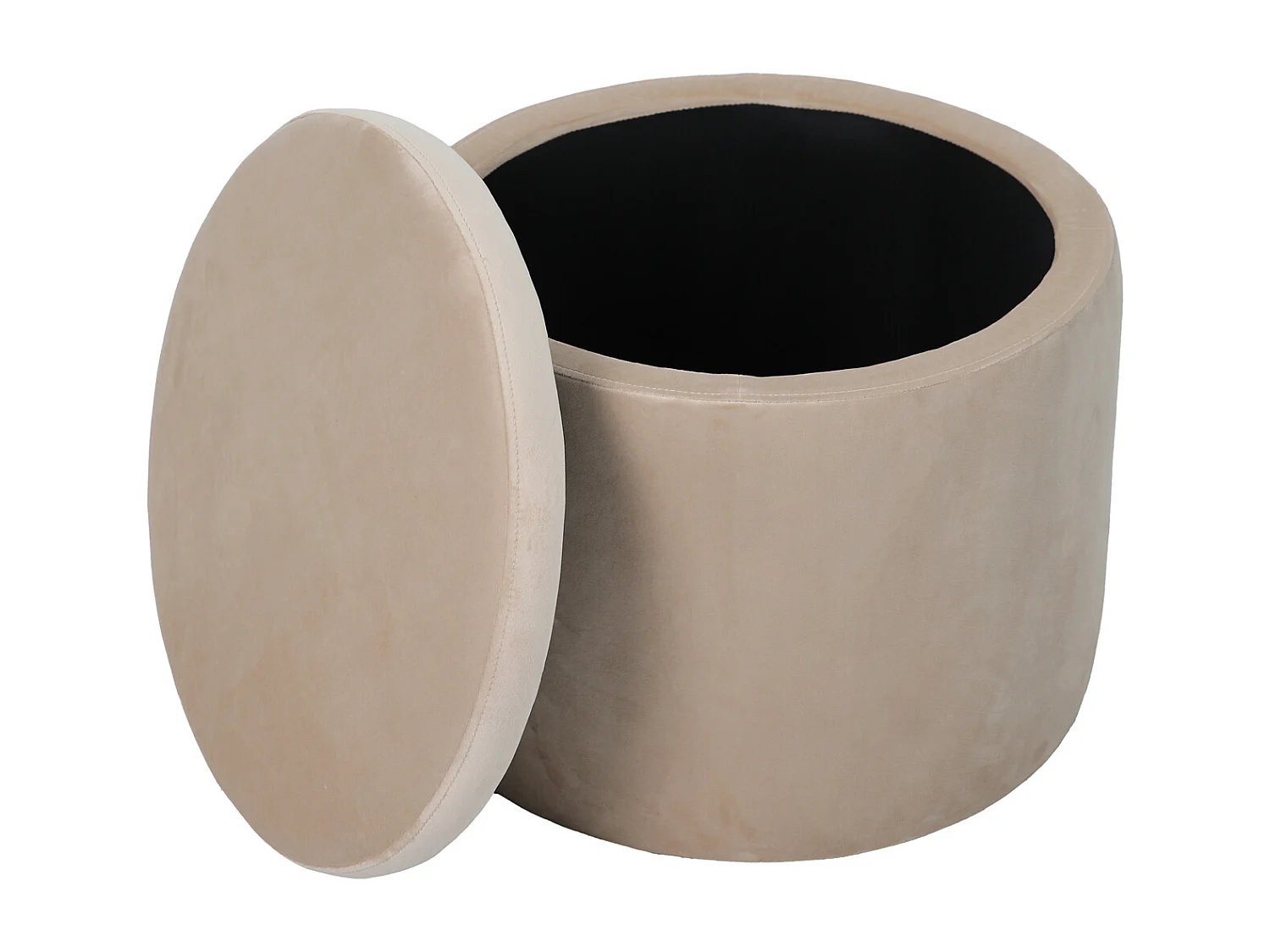 HOCKER AMBER Samt Beige