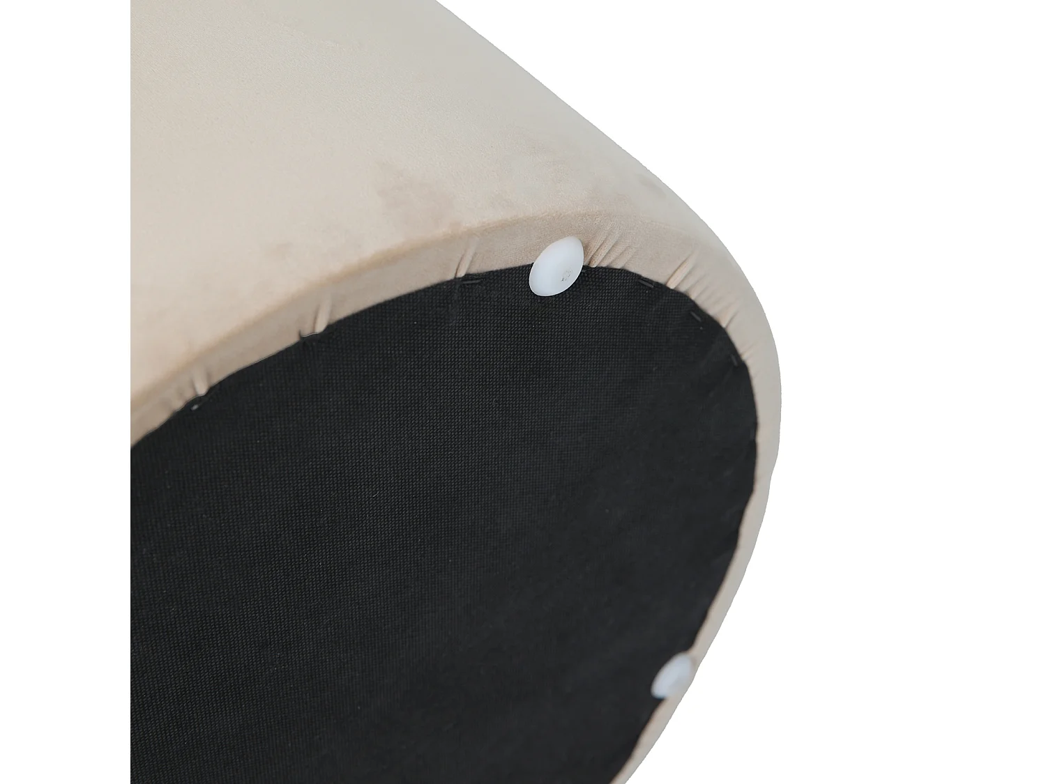 HOCKER AMBER Samt Beige