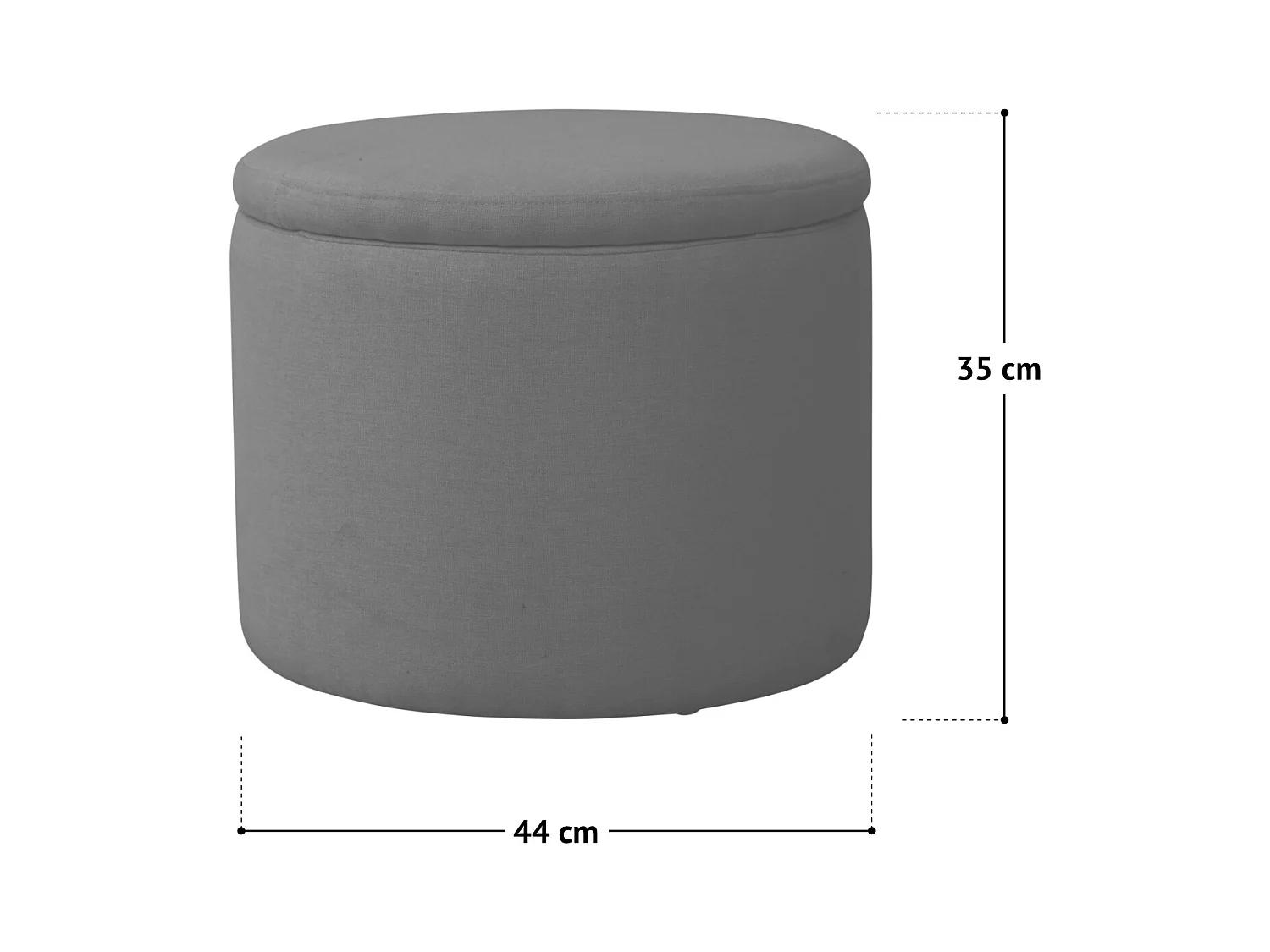 Coffre de rangement SVITA AMBER avec couvercle, tabouret avec espace de rangement, tissu Teddy blanc