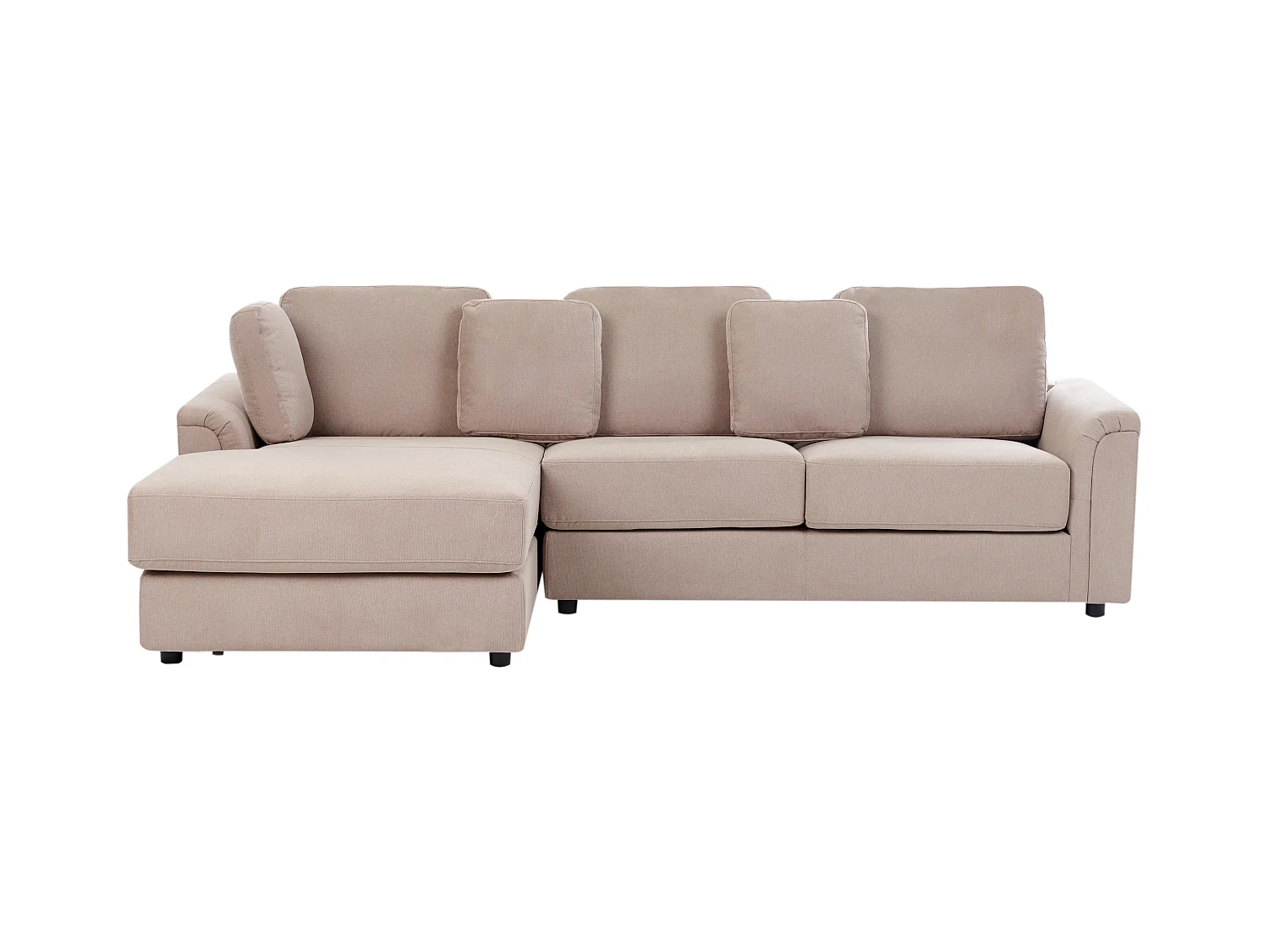 Canapé d'Angle à gauche Moderne en Tissu Pieds en Plastique Taupe Kohlo