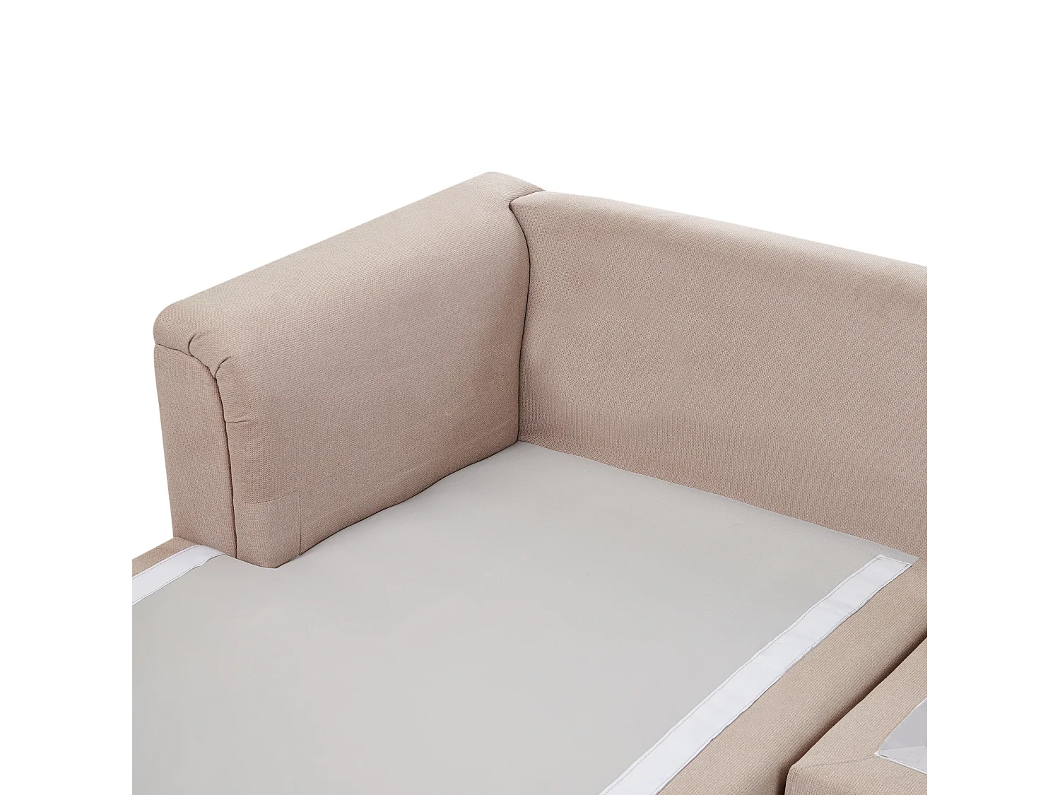 Sofá de canto KOHLO Tecido Taupe 4 lugares à direita