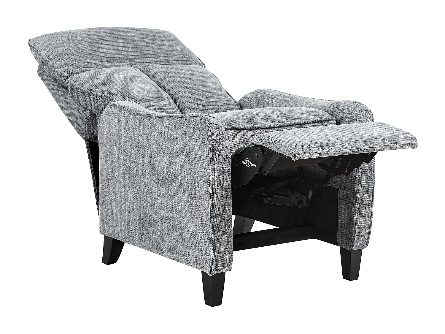 Fernsehsessel mit Armlehnen Stoffbezug grau manuell verstellbar Retro ROYSTON