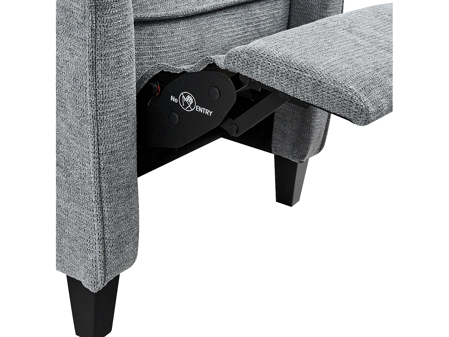 Fernsehsessel mit Armlehnen Stoffbezug grau manuell verstellbar Retro ROYSTON