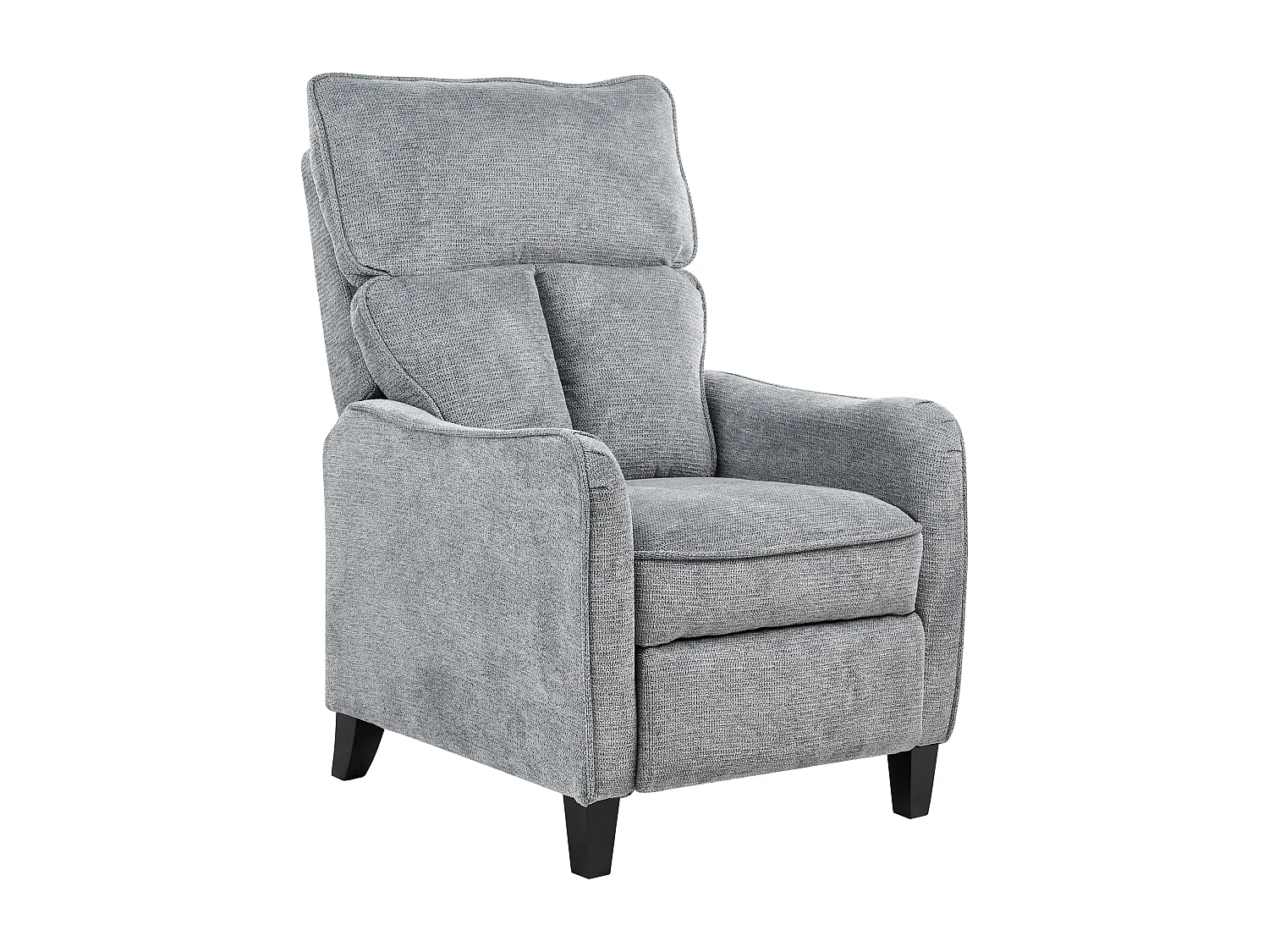 Fernsehsessel mit Armlehnen Stoffbezug grau manuell verstellbar Retro ROYSTON