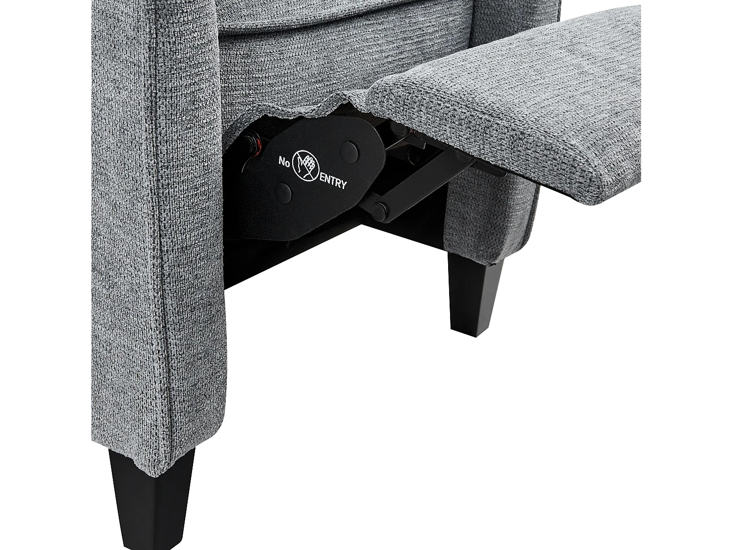 Fernsehsessel mit Armlehnen Stoffbezug grau manuell verstellbar Retro ROYSTON