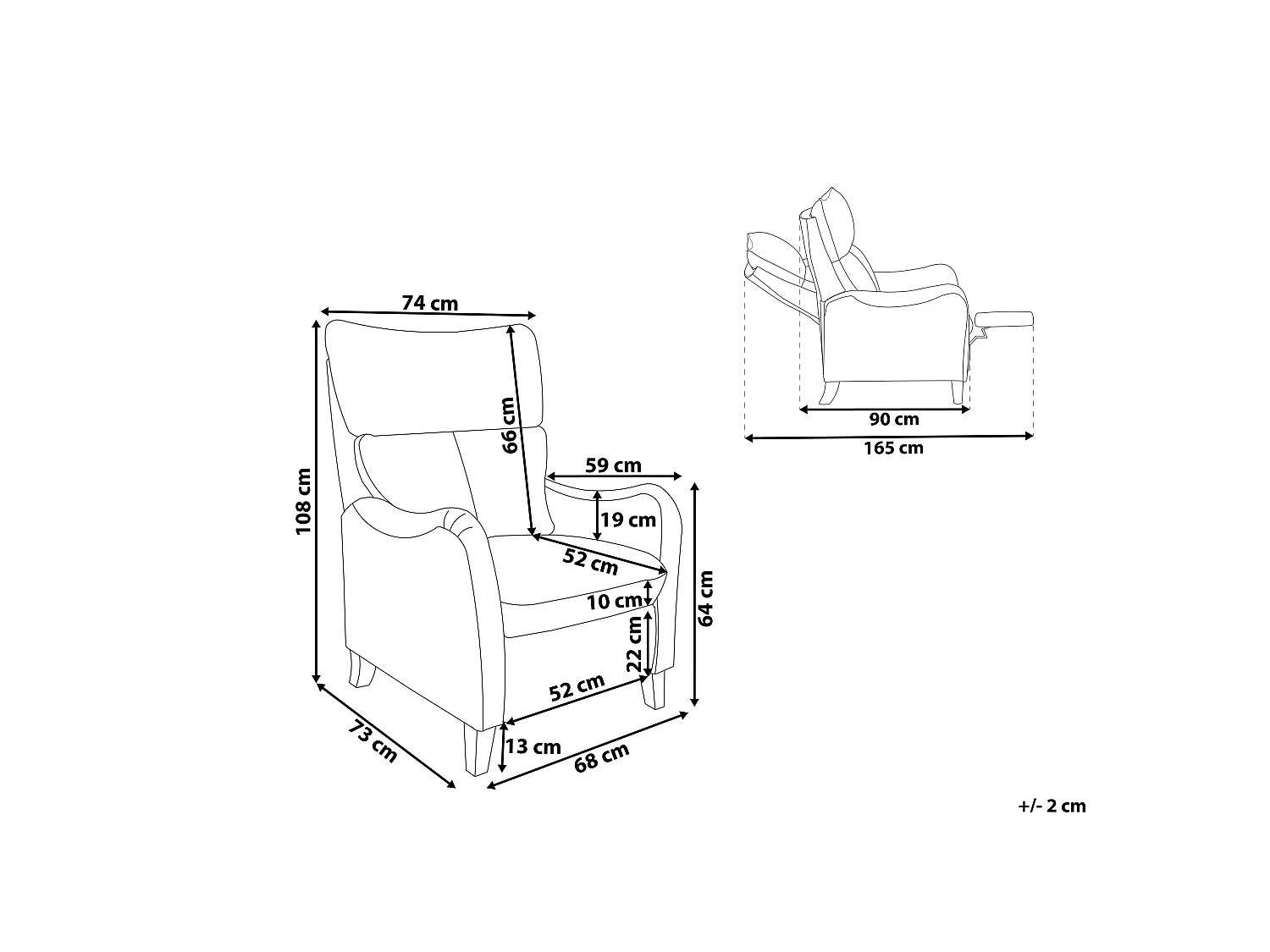 Fauteuil inclinable ROYSTON Gris