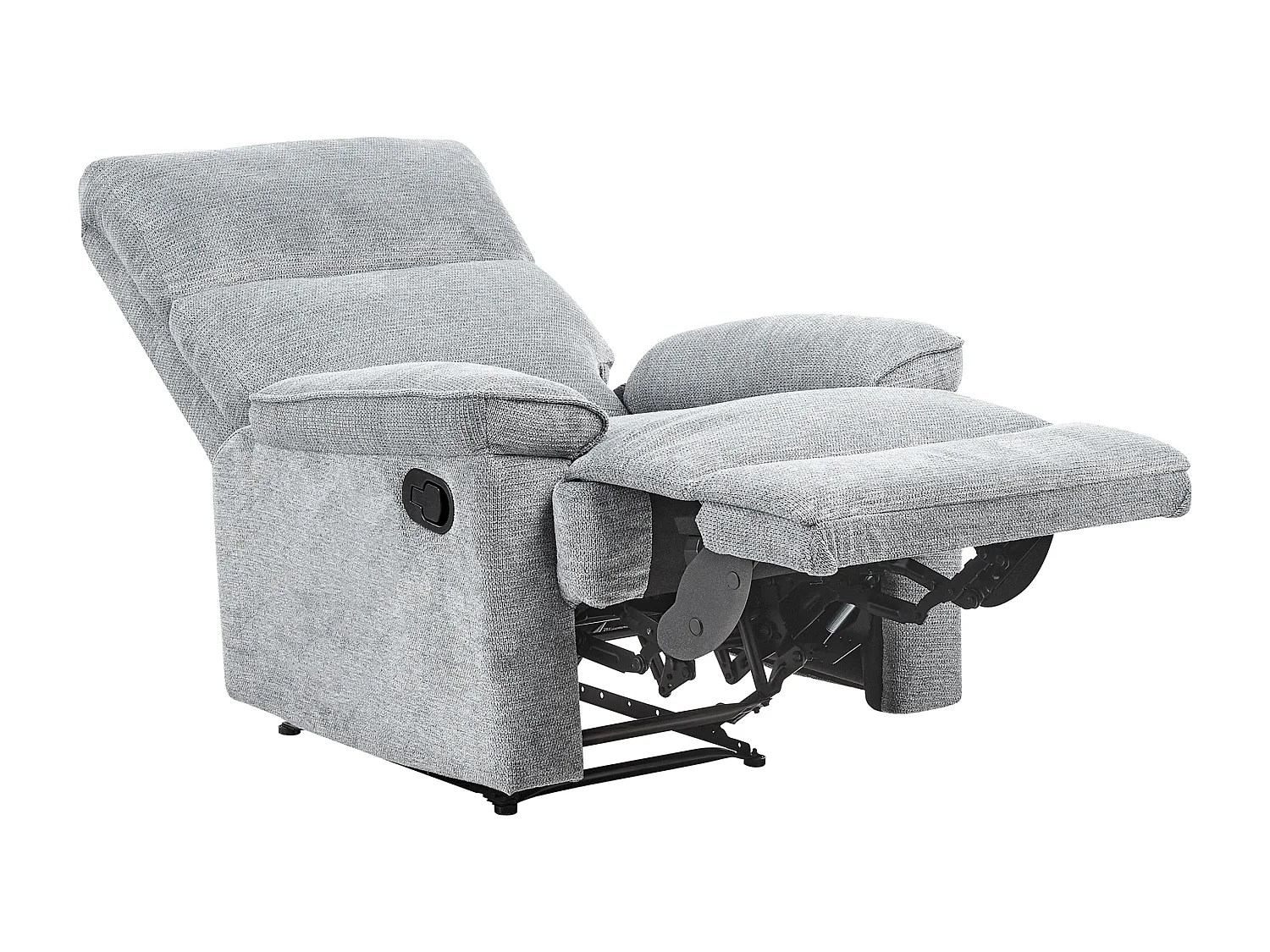 Fauteuil inclinable EVERTON Repose-pieds inclus Tissu Gris