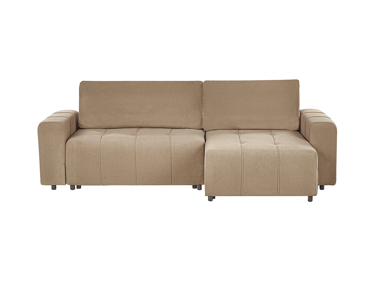 Canapé-lit d'angle 3 places INNVIK Tissu Marron Côté droite