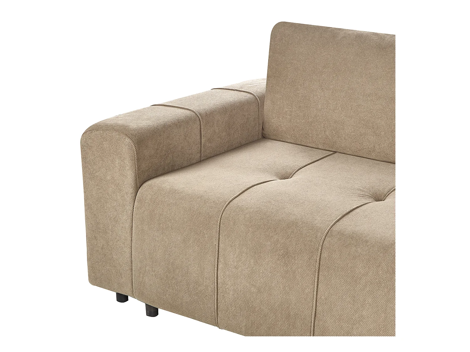 Canapé-lit d'angle 3 places INNVIK Tissu Marron Côté droite