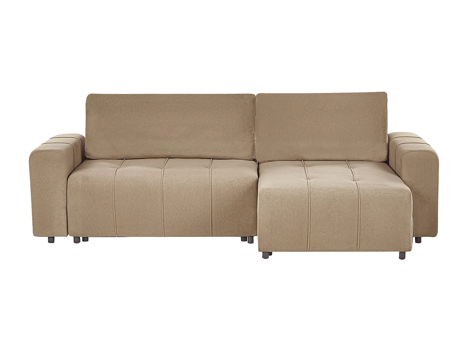 Ecksofa linksseitig Stoff braun 3-Sitzer mit Schlaffunktion Stauraum Innvik