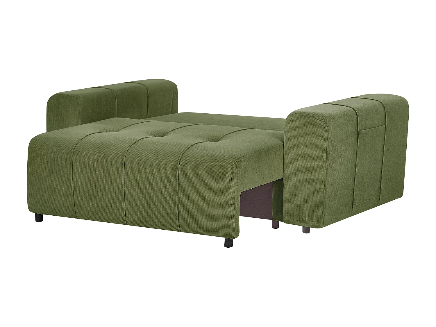 Canapé-lit 2 places INNVIK Tissu Vert avec rangement