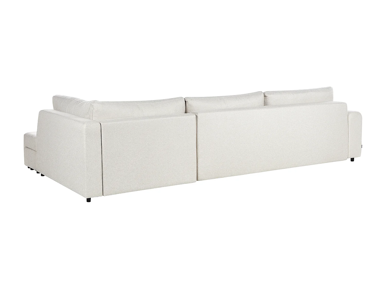 Canapé-lit d'angle 4 places INNVIK Tissu Beige clair avec rangement Côté droit