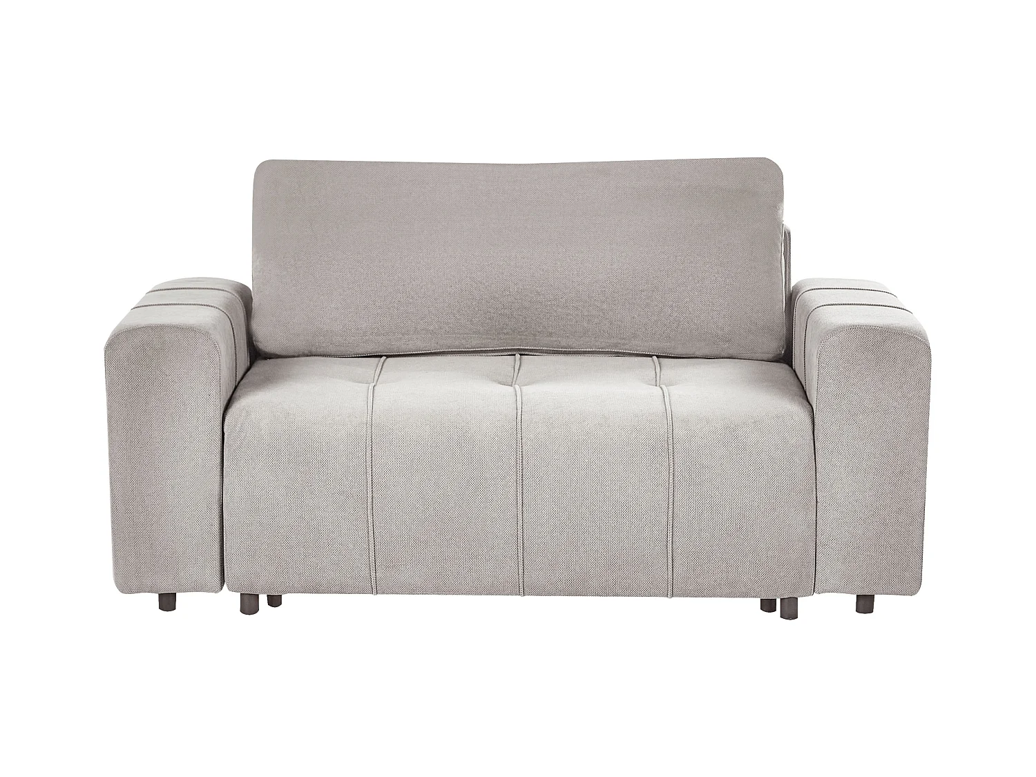 Sofa Stoff hell grau 2-Sitzer gepolstert mit Schlaffunktion und Stauraum Innvik