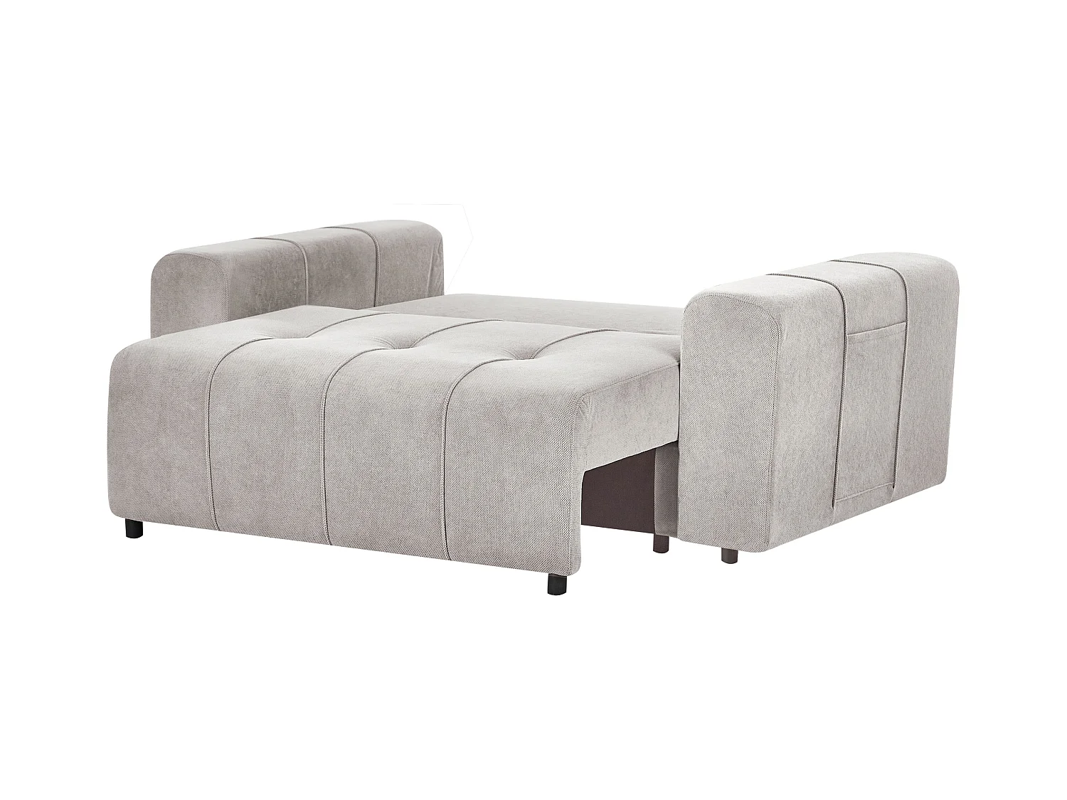 Sofa Stoff hell grau 2-Sitzer gepolstert mit Schlaffunktion und Stauraum Innvik