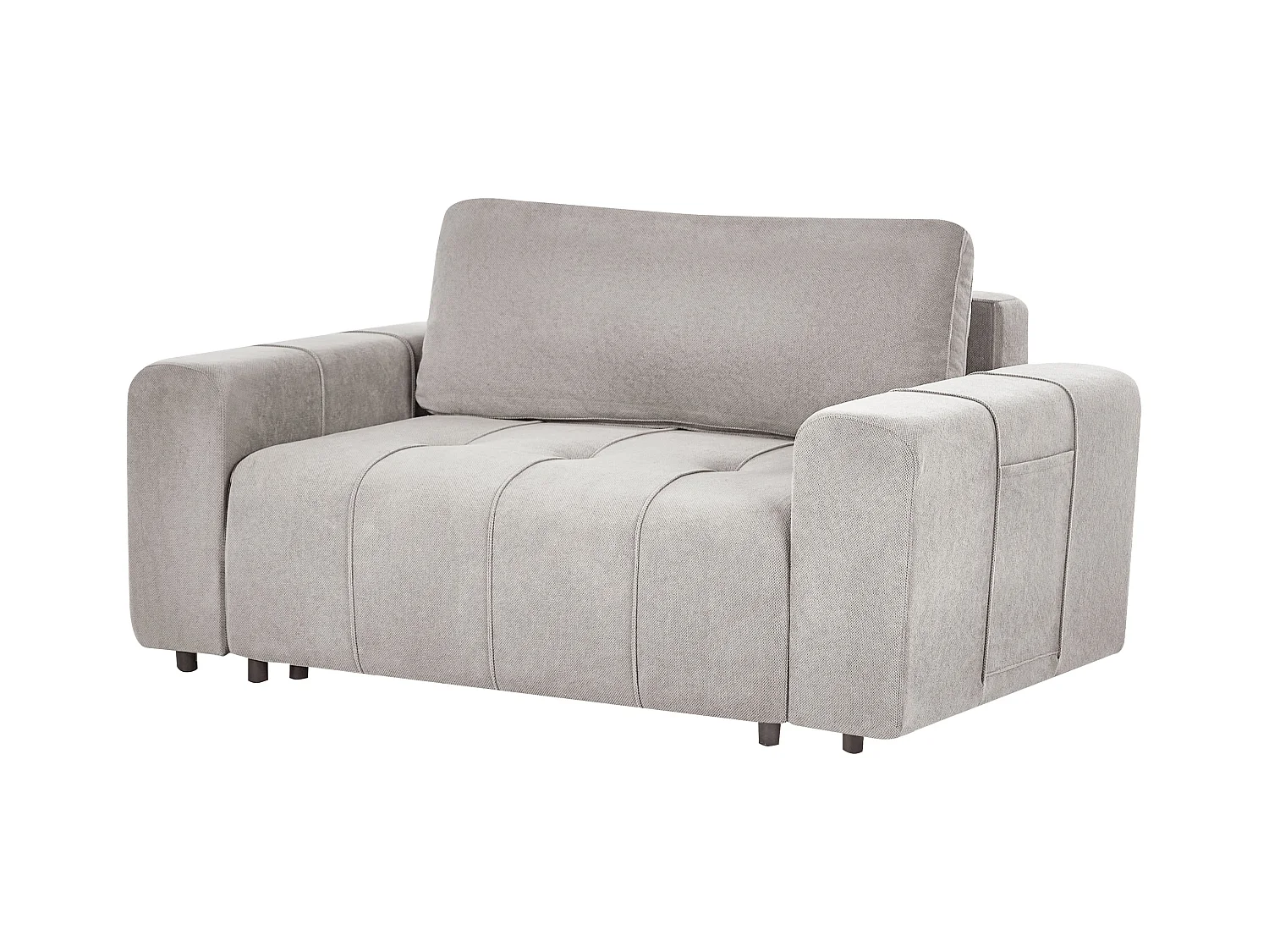 Sofa Stoff hell grau 2-Sitzer gepolstert mit Schlaffunktion und Stauraum Innvik