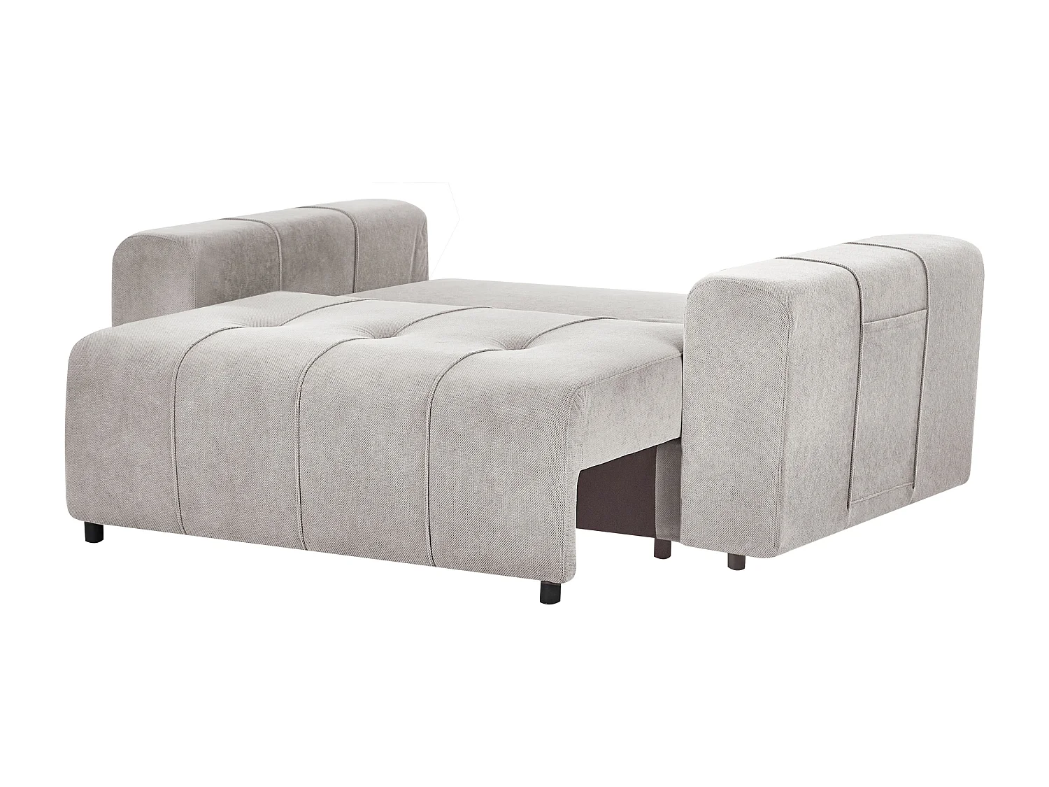 Sofa Stoff hell grau 2-Sitzer gepolstert mit Schlaffunktion und Stauraum Innvik