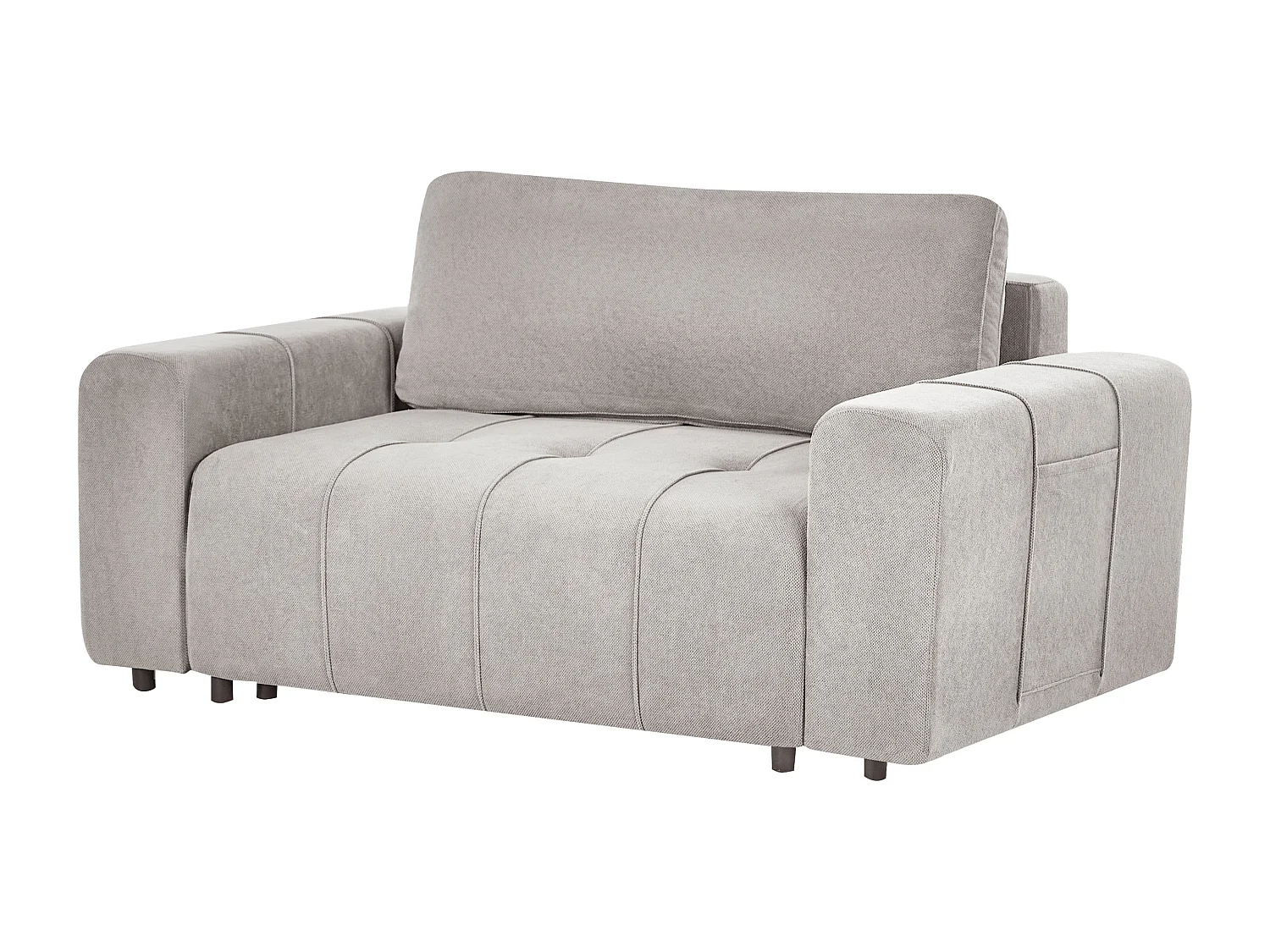 Sofa Stoff hell grau 2-Sitzer gepolstert mit Schlaffunktion und Stauraum Innvik