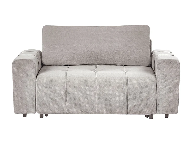 Sofa Stoff hell grau 2-Sitzer gepolstert mit Schlaffunktion und Stauraum Innvik